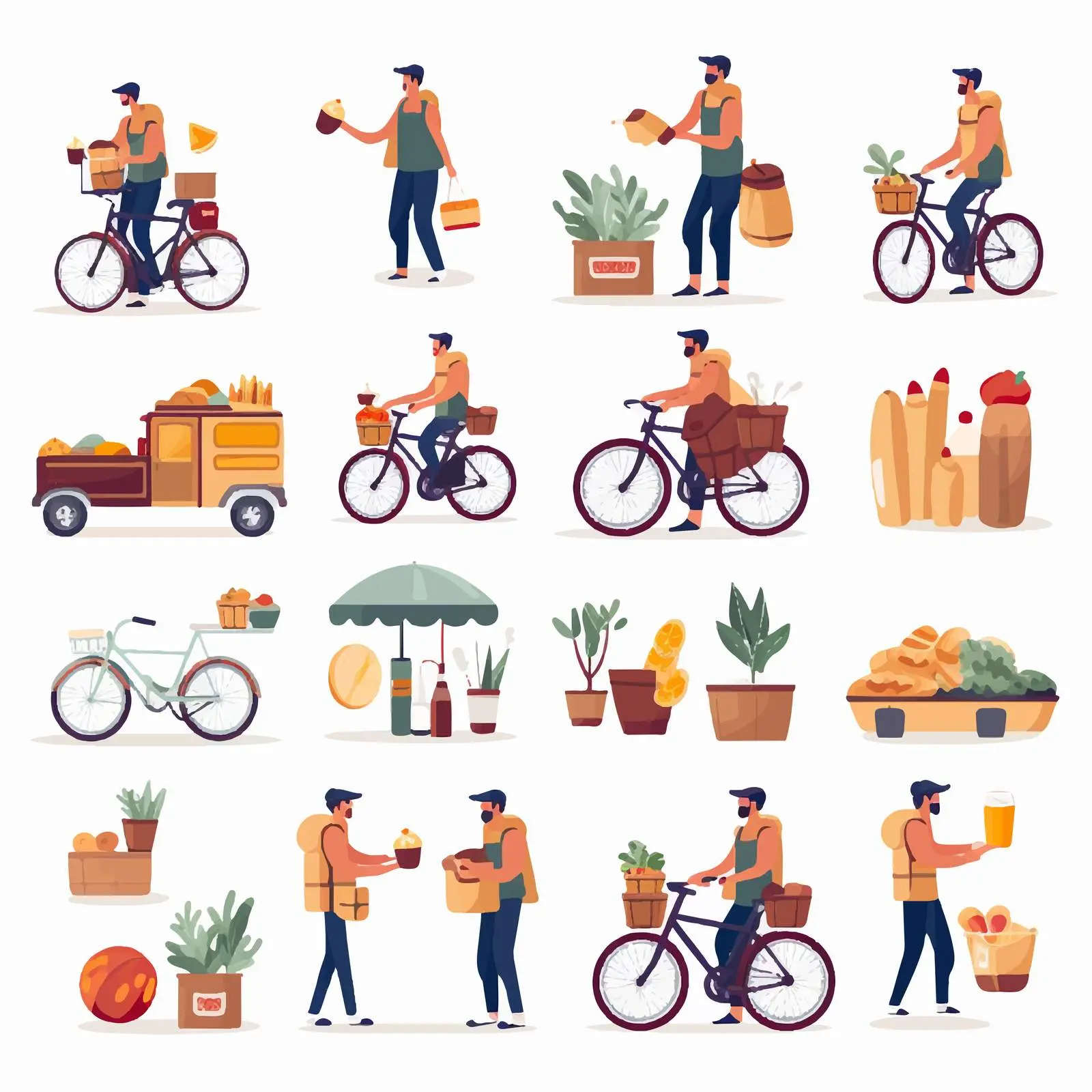 Food Delivery Courier on Bicycle — free download from Dotvec