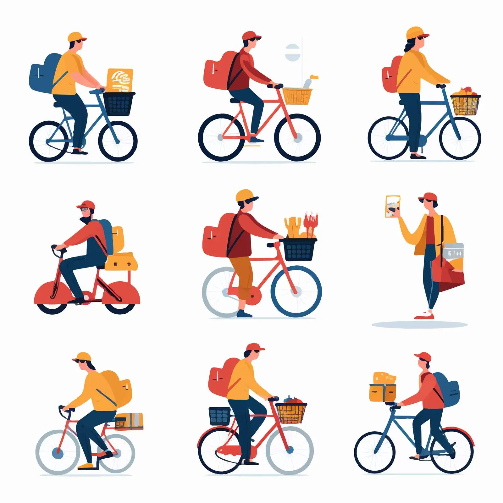 Bicycle Courier Food Delivery Payment Concept — free download from Dotvec