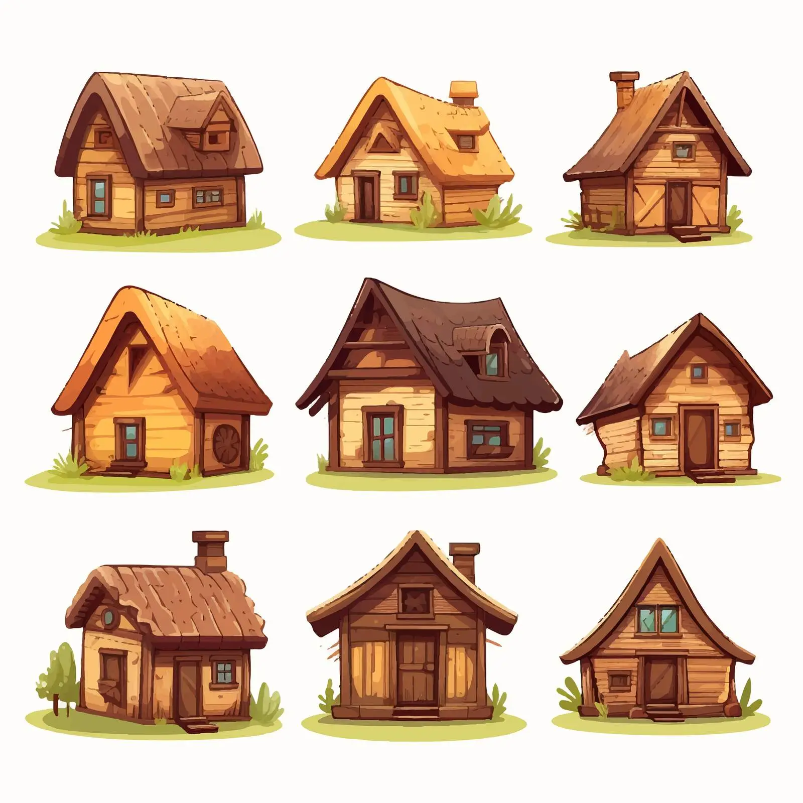Rural Village House Cartoon Vector Illustration — free download from Dotvec