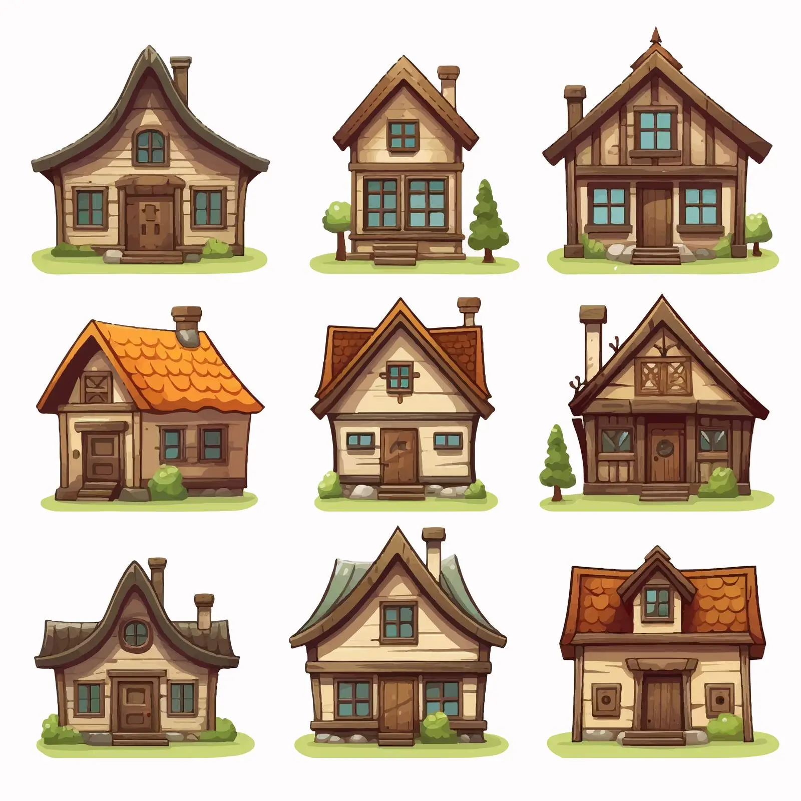 Rural Village House Cartoon Vector Illustration — free download from Dotvec
