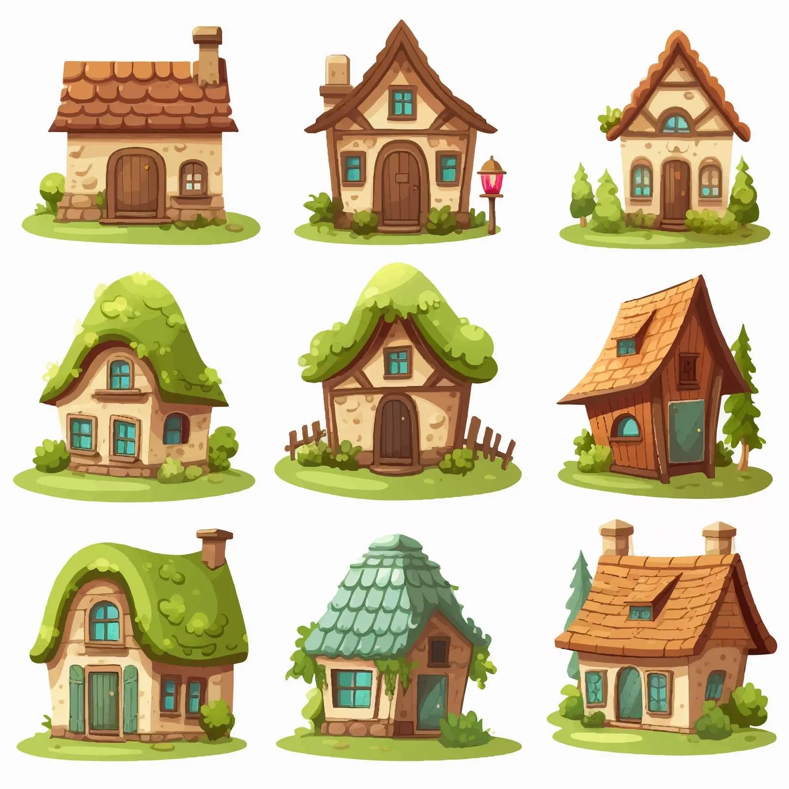 Rural Village House Cartoon Vector Illustration — free download from Dotvec