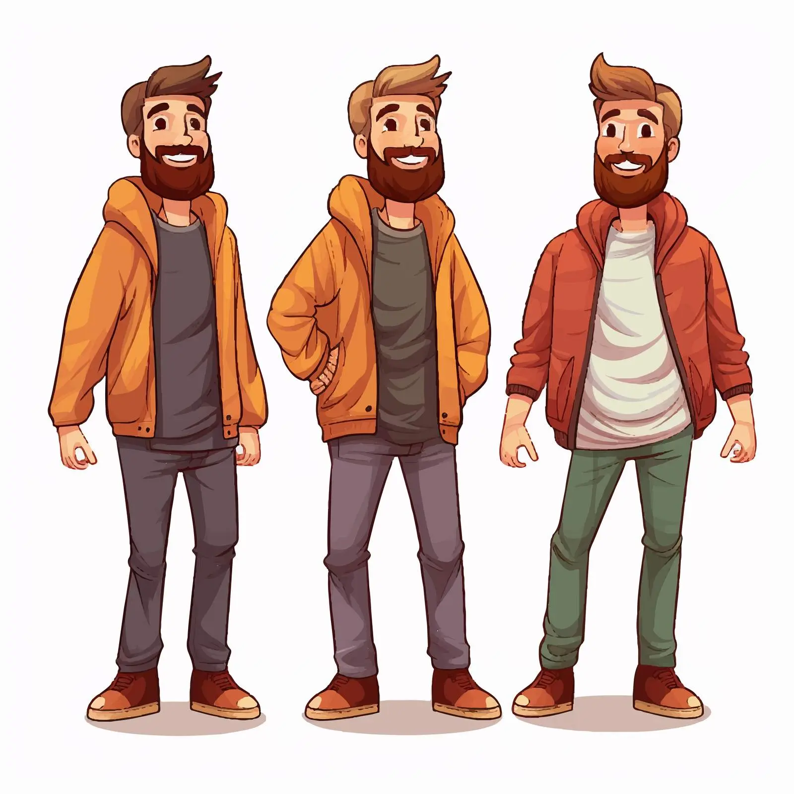 Bearded Cartoon Character Animation Vector Design — free download from Dotvec