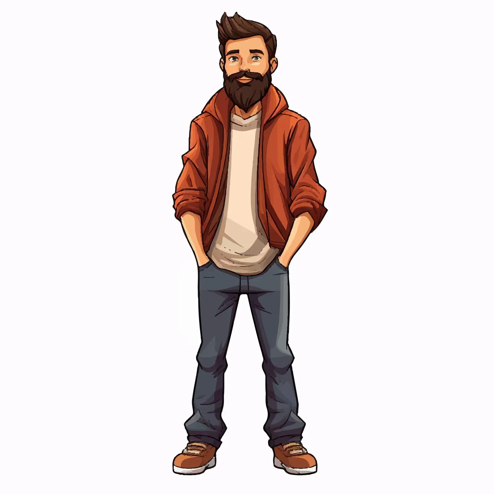 Bearded Male Character Cartoon Animation Vector — free download from Dotvec