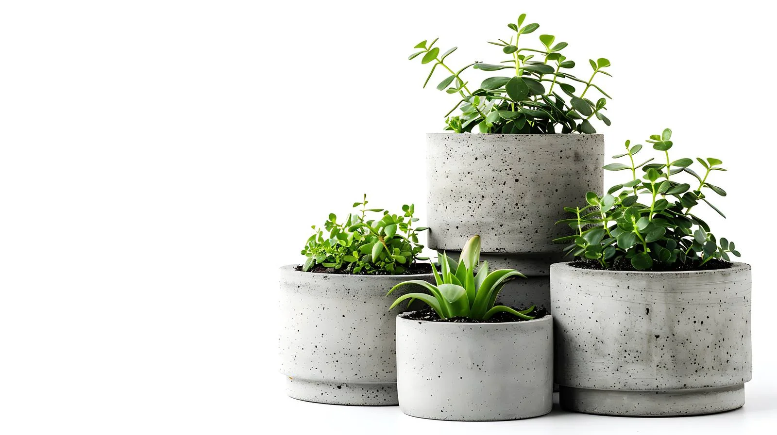 Stacked Concrete Plant Pots — free download from Dotvec