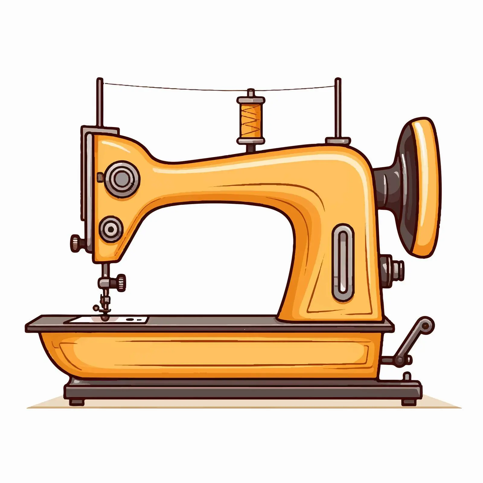 Sewing Machine Line Vector Illustration on White Background — free download from Dotvec