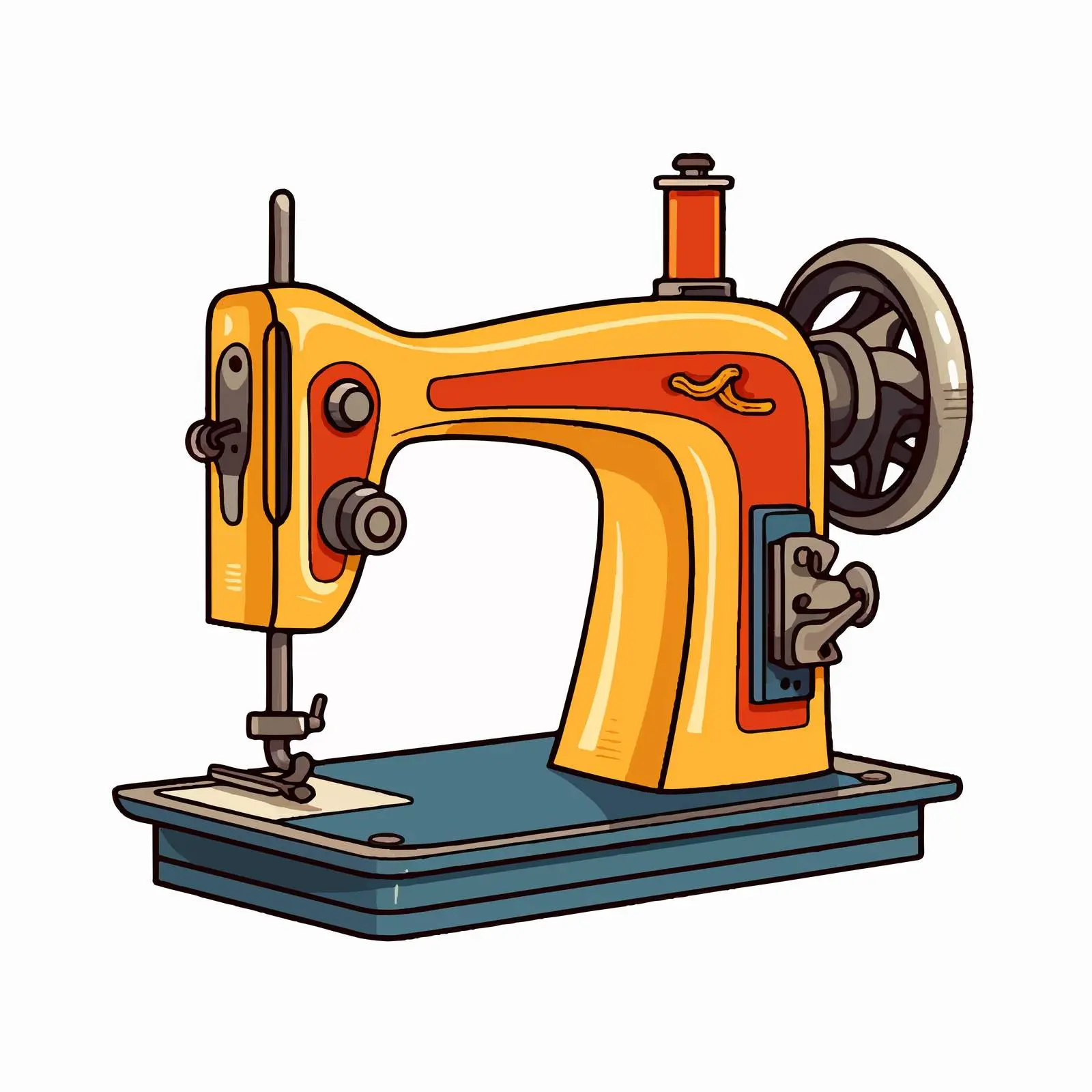 Cartoon Sewing Machine Vector Illustration – free sewing machine image from Dotvec
