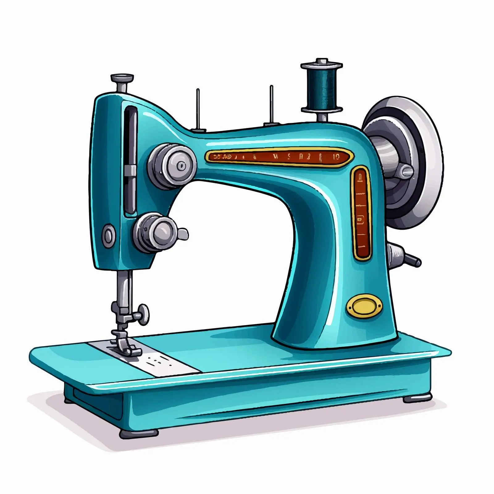 Colorful Cartoon Sewing Machine Vector Illustration – free sewing machine image from Dotvec