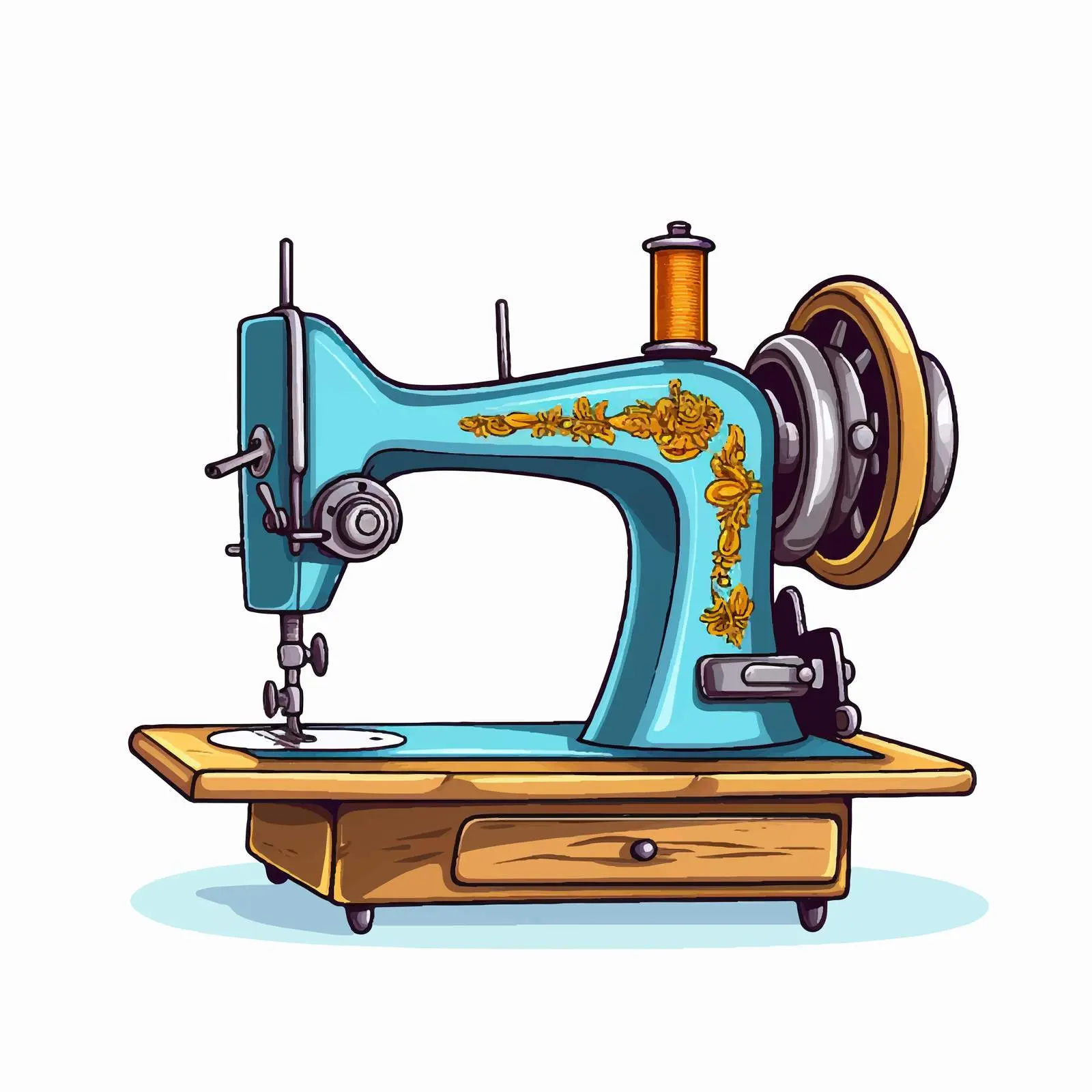 Cartoon Sewing Machine Vector Illustration — free download from Dotvec