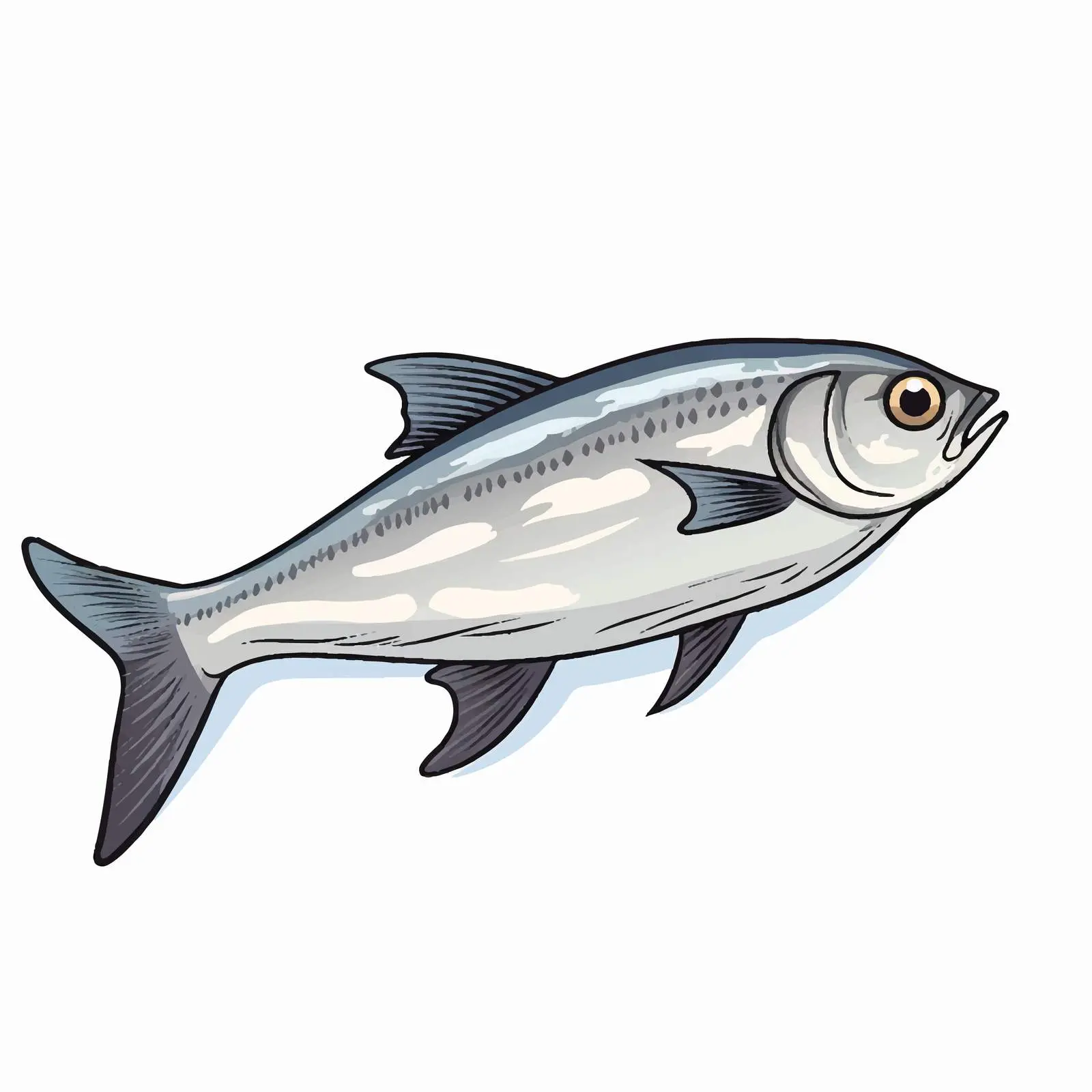 Shad Fish Line Vector Illustration — free download from Dotvec