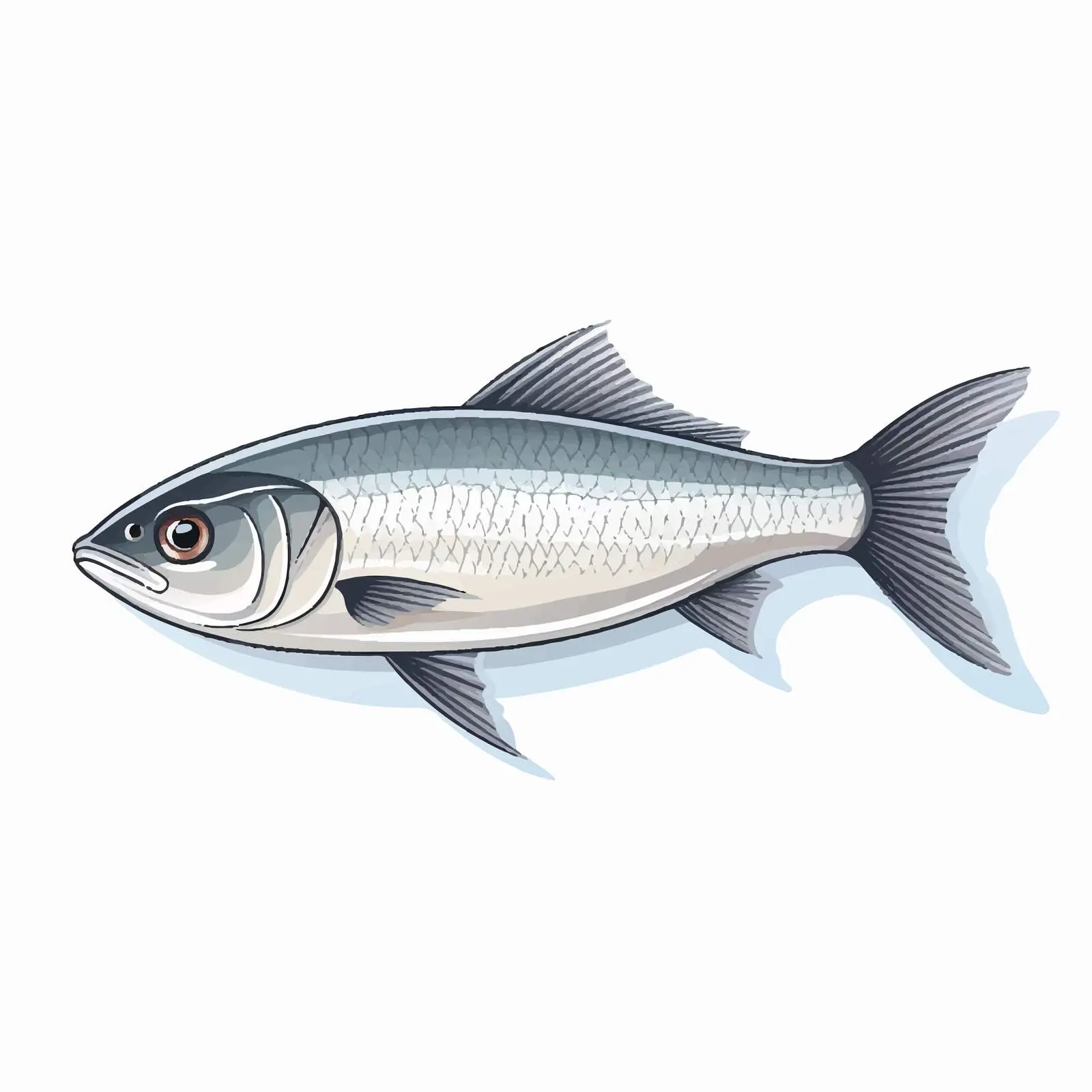 Shad Fish Line Vector Illustration – free custom vector image from Dotvec