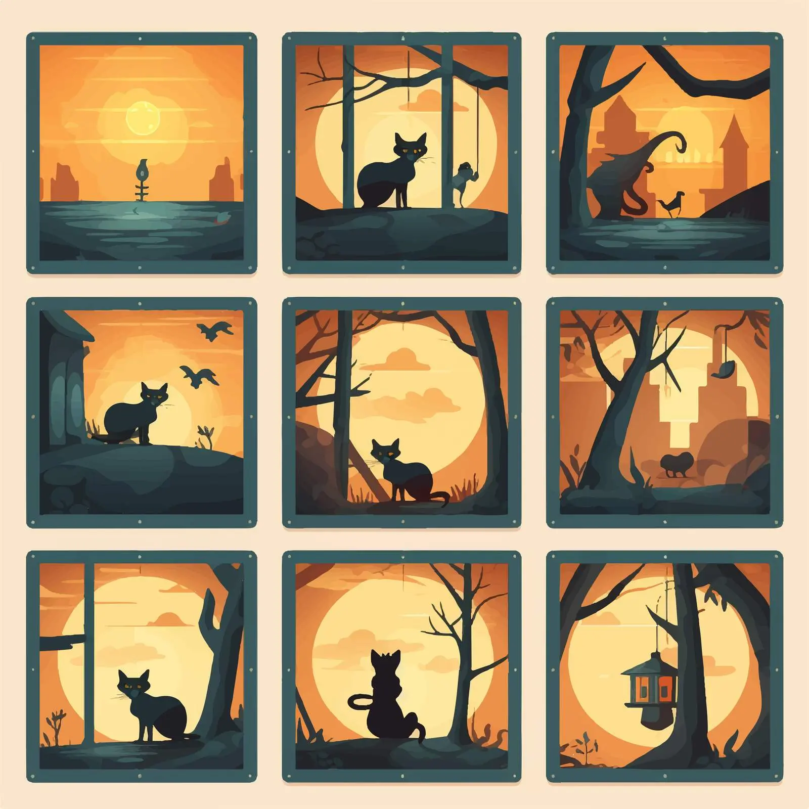 Shadow Matching Game Template Illustration – free game components image from Dotvec