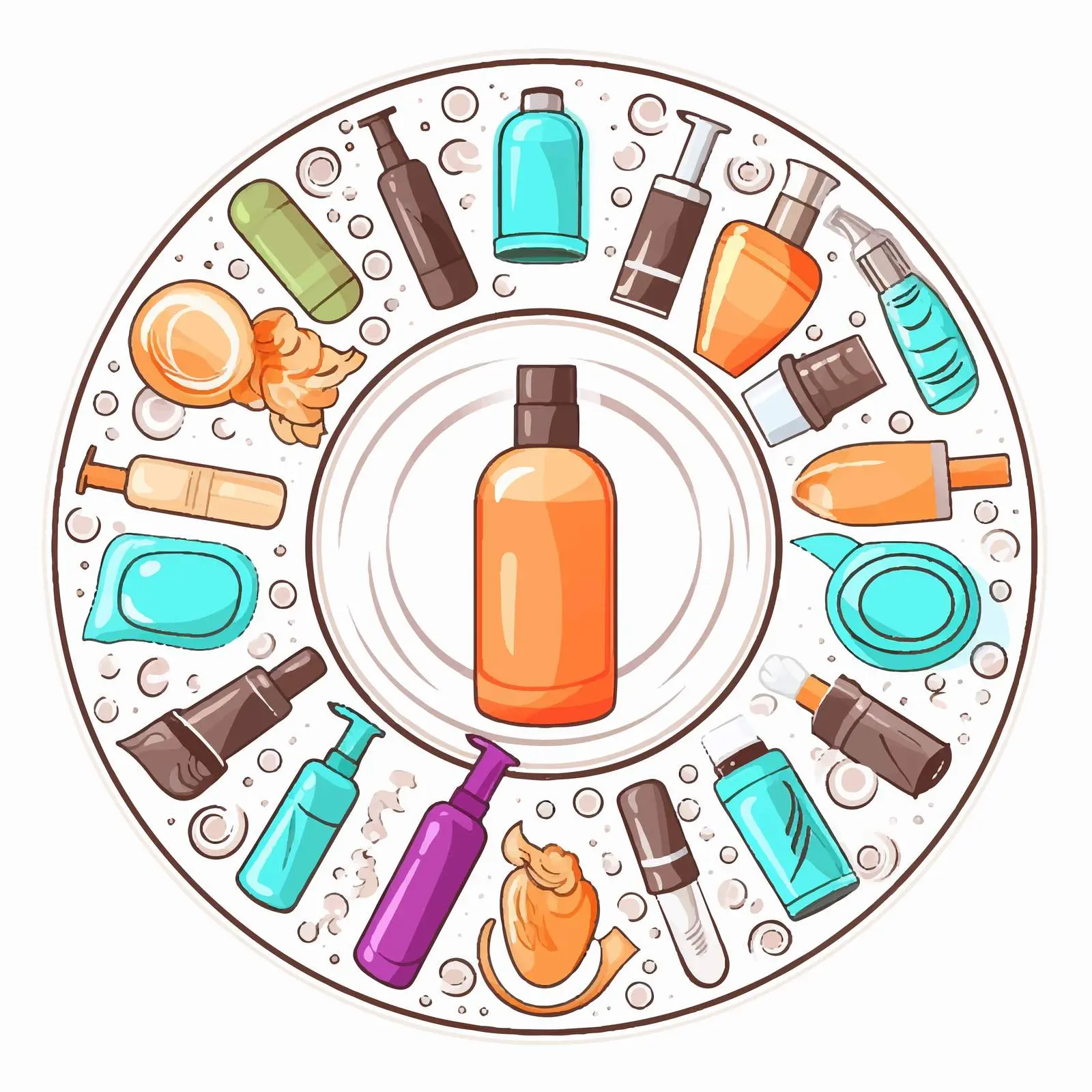Shampoo Line Vector Illustration on White Background — free download from Dotvec
