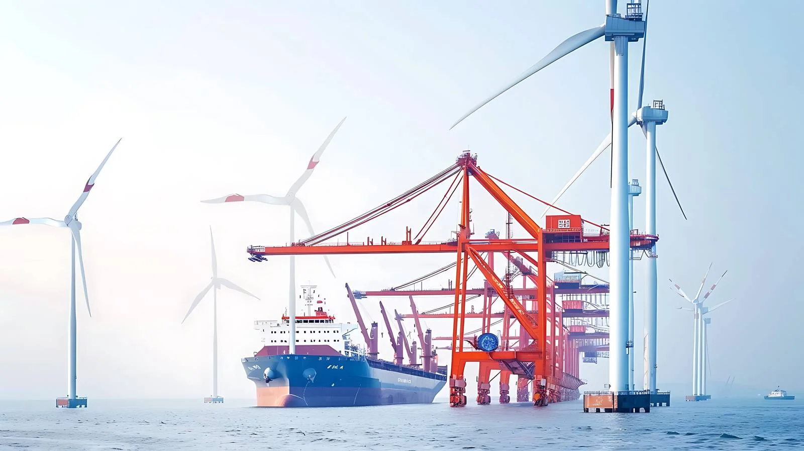 Shanghai Yangshan Port Dong Terminal Perspective — free download from Dotvec