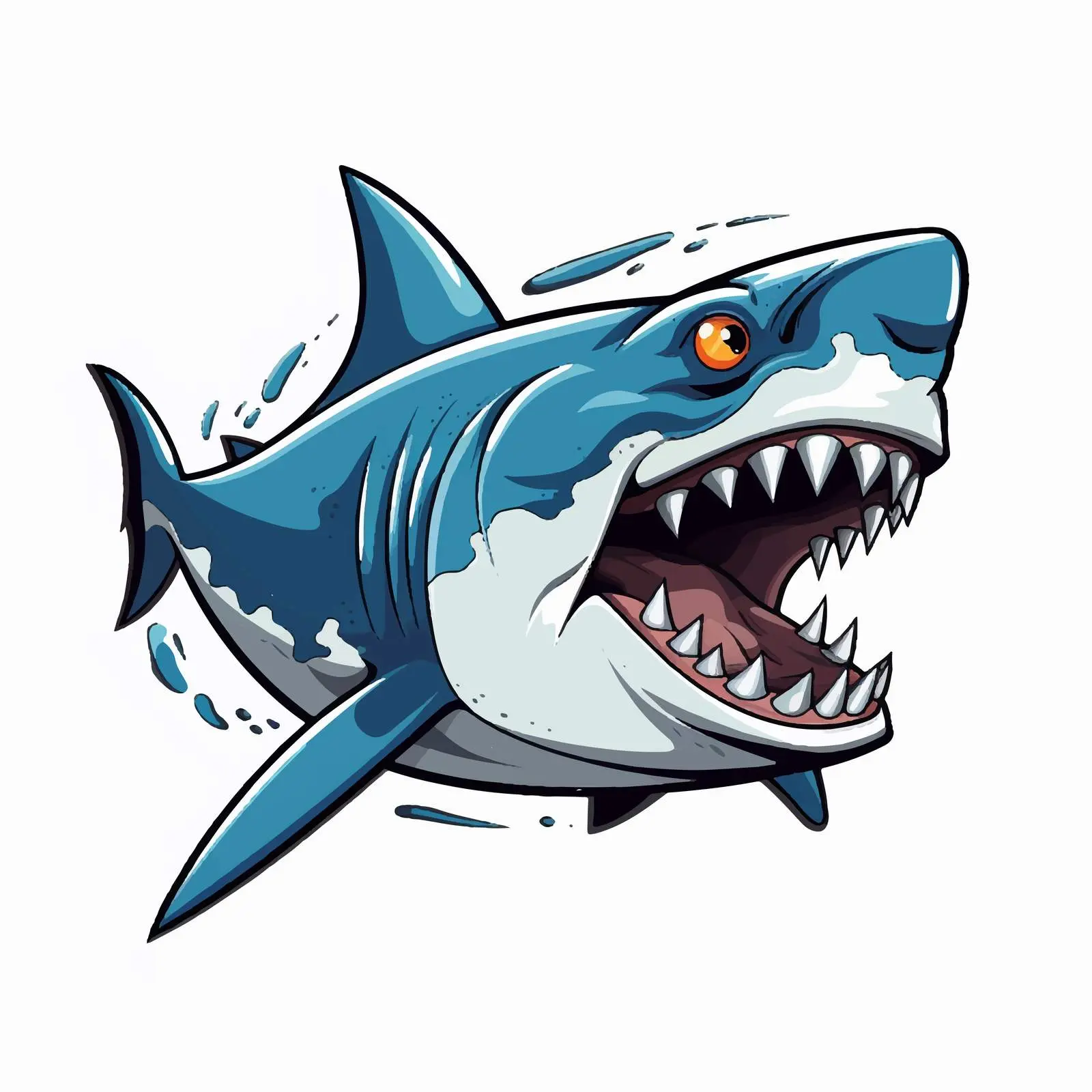 Cartoon Shark Attack Logo with Bold Typography — free download from Dotvec