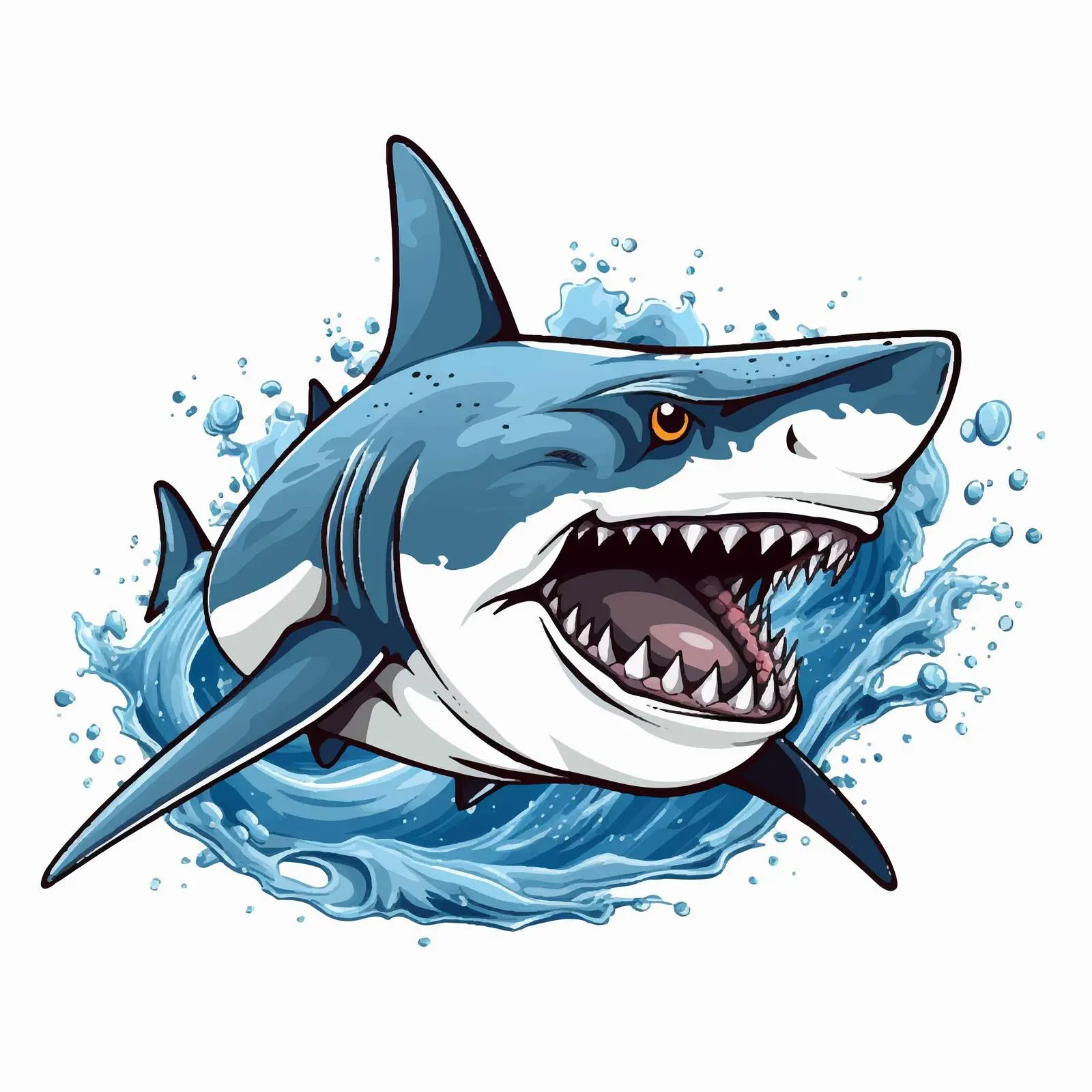 Cartoon Shark Attack Logo Illustration — free download from Dotvec