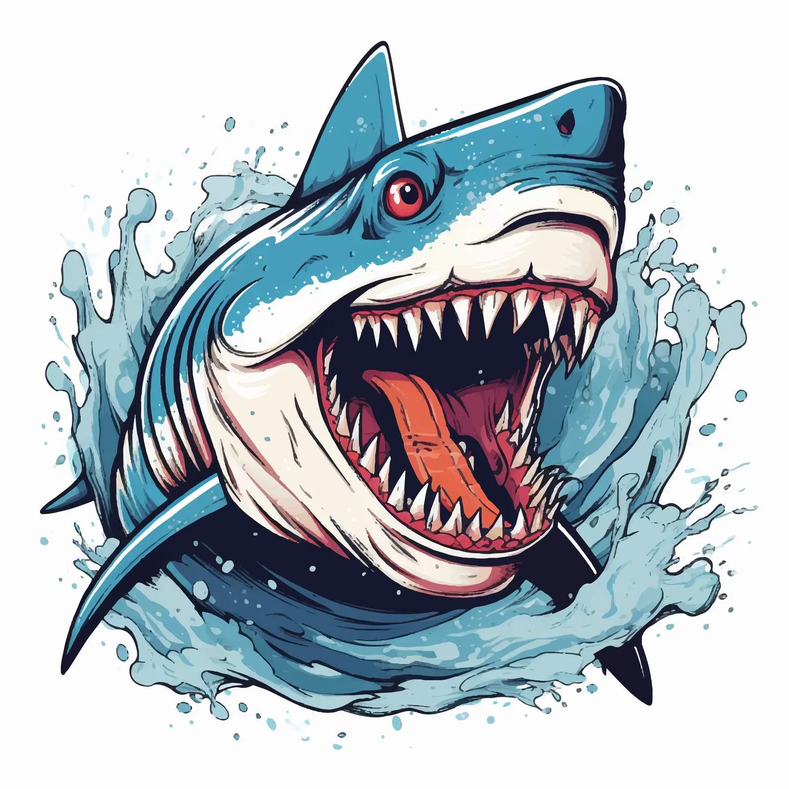 Shark Attack Typography Design Illustration — free download from Dotvec