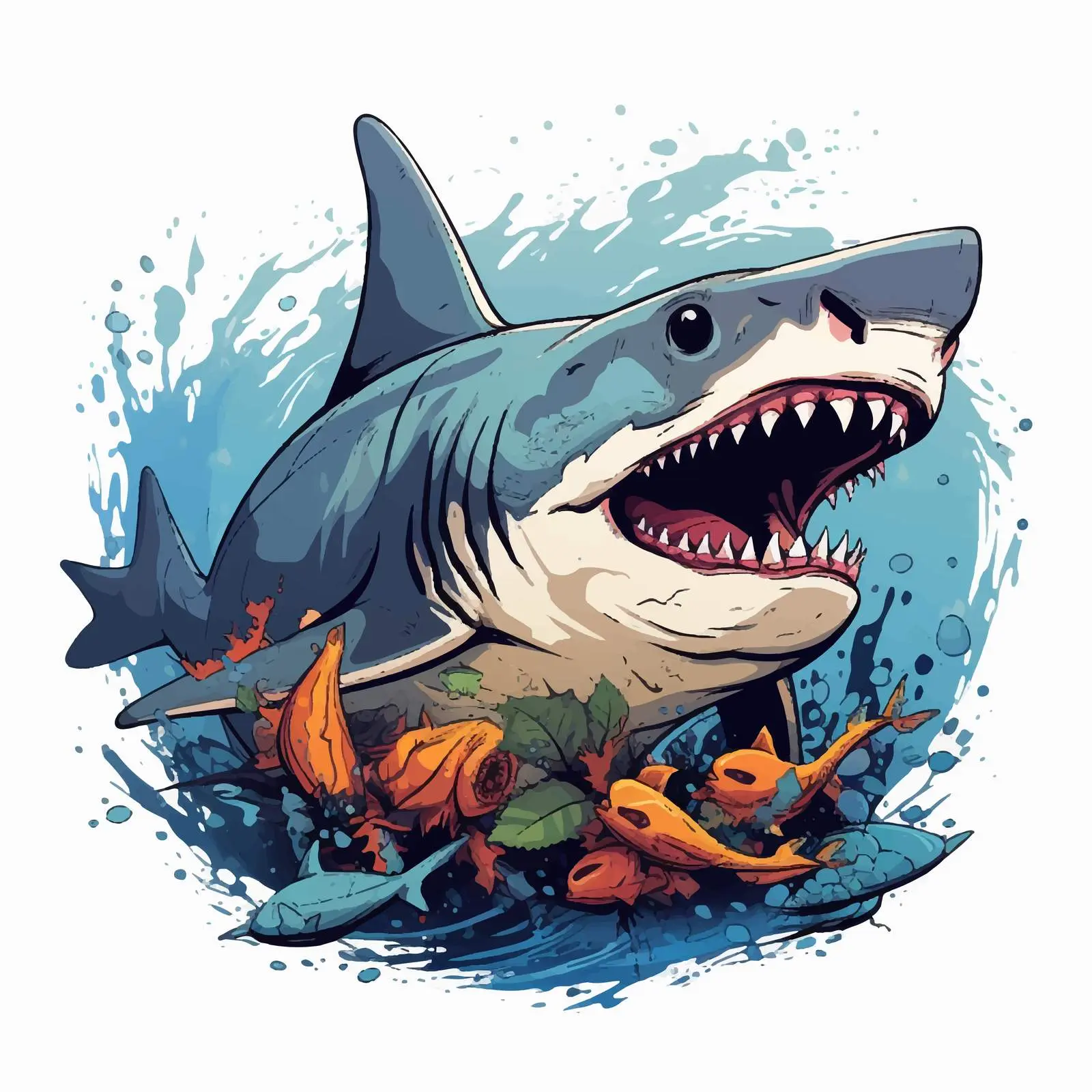 Shark Attack Typography Design Illustration — free download from Dotvec