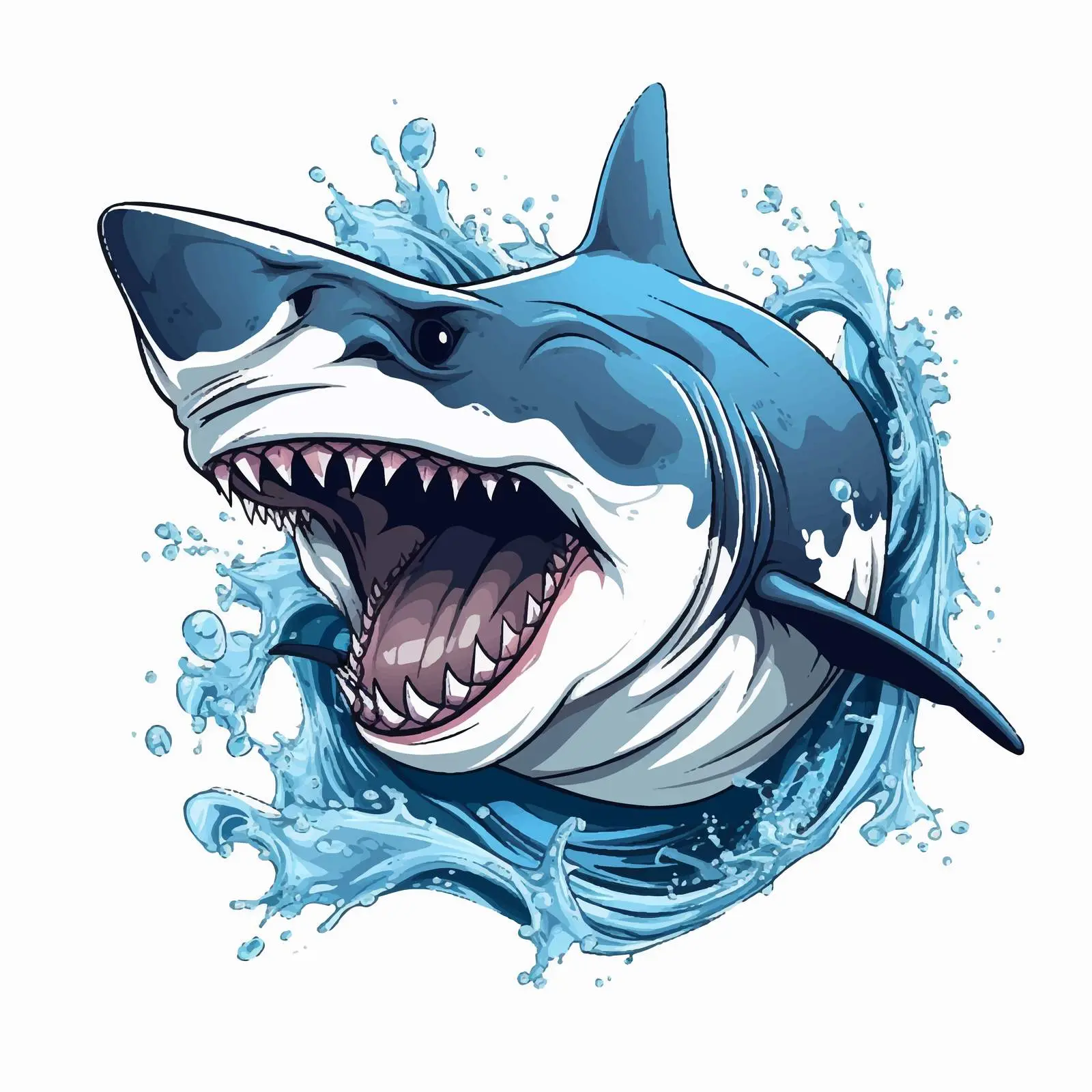 Shark Attack Typography Design Illustration — free download from Dotvec