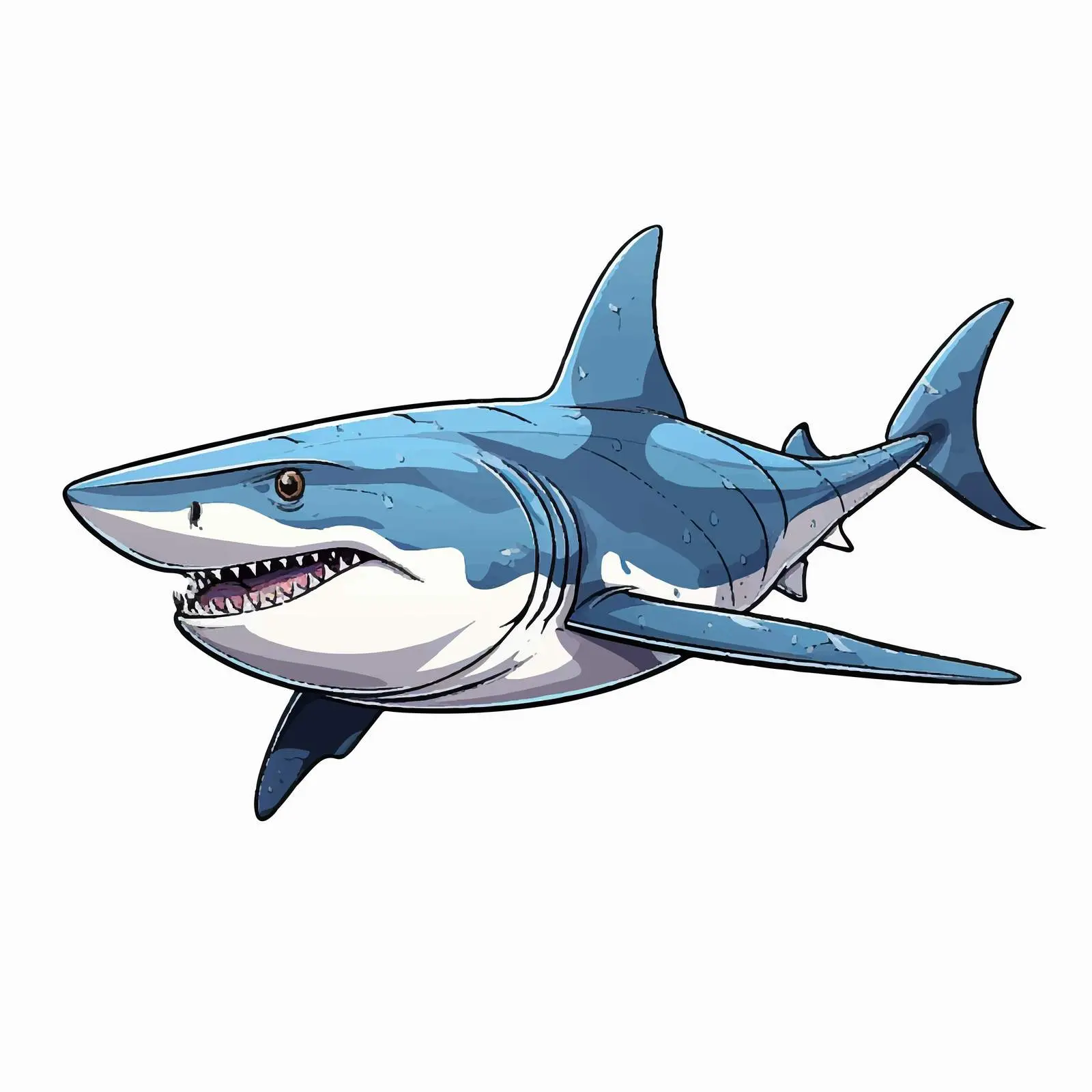 Cartoon Shark Vector Sketch Illustration — free download from Dotvec