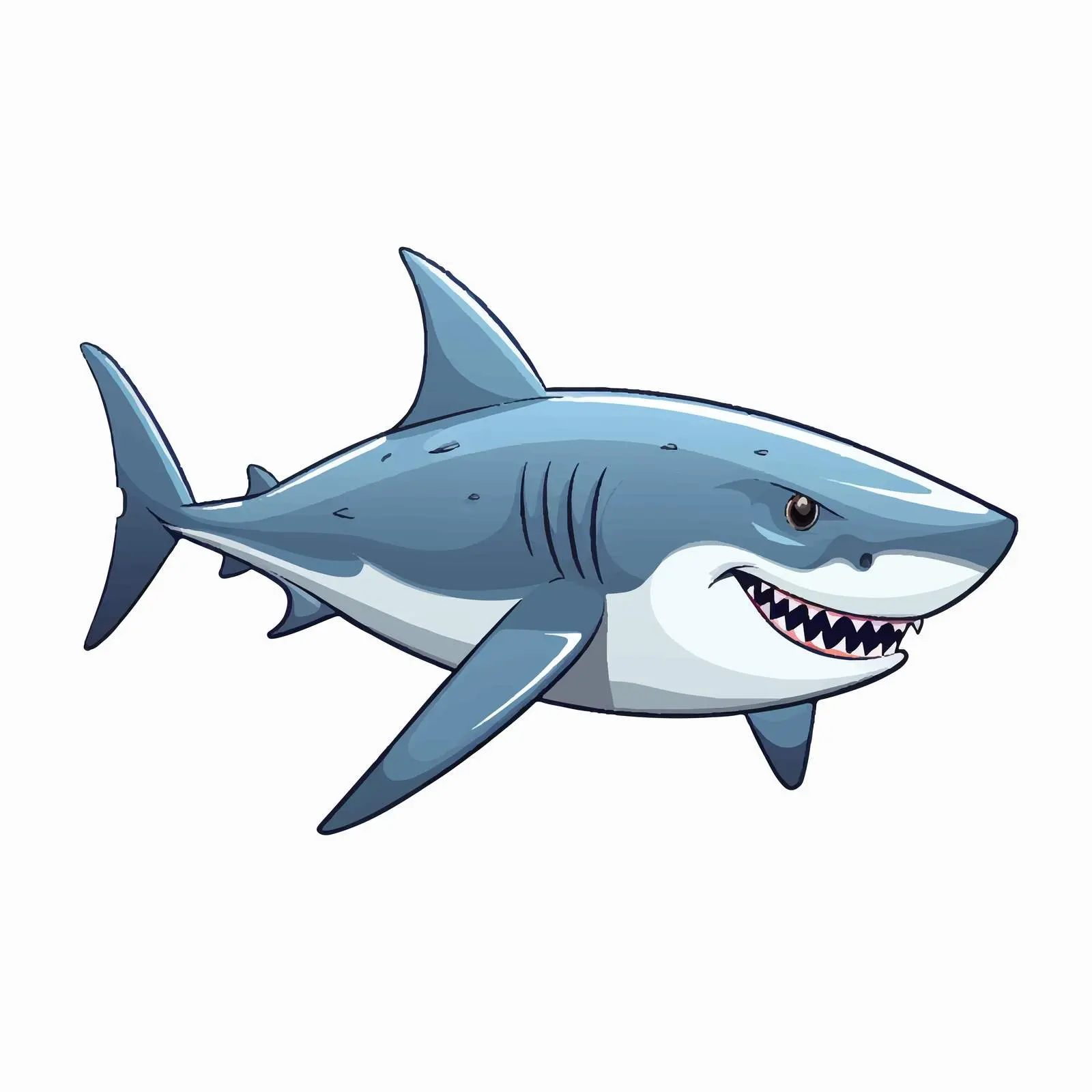 Cartoon Shark Vector Sketch Illustration — free download from Dotvec