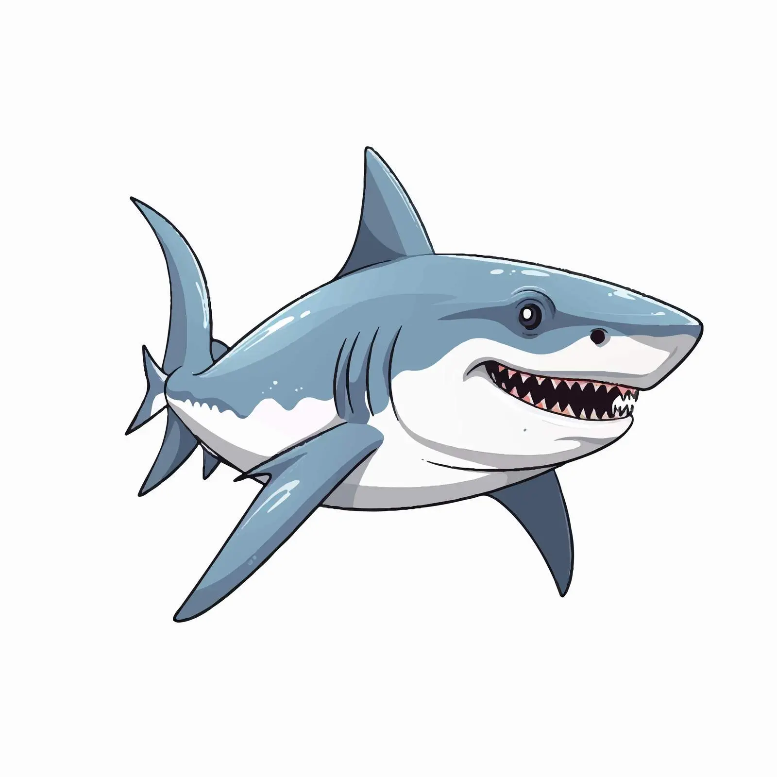Cartoon Shark Vector Sketch Illustration — free download from Dotvec