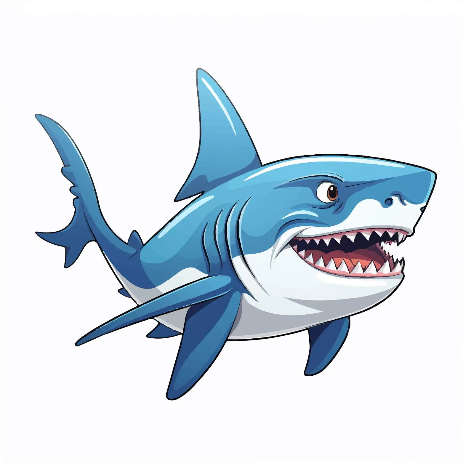 Cartoon Shark Vector Illustration — free download from Dotvec