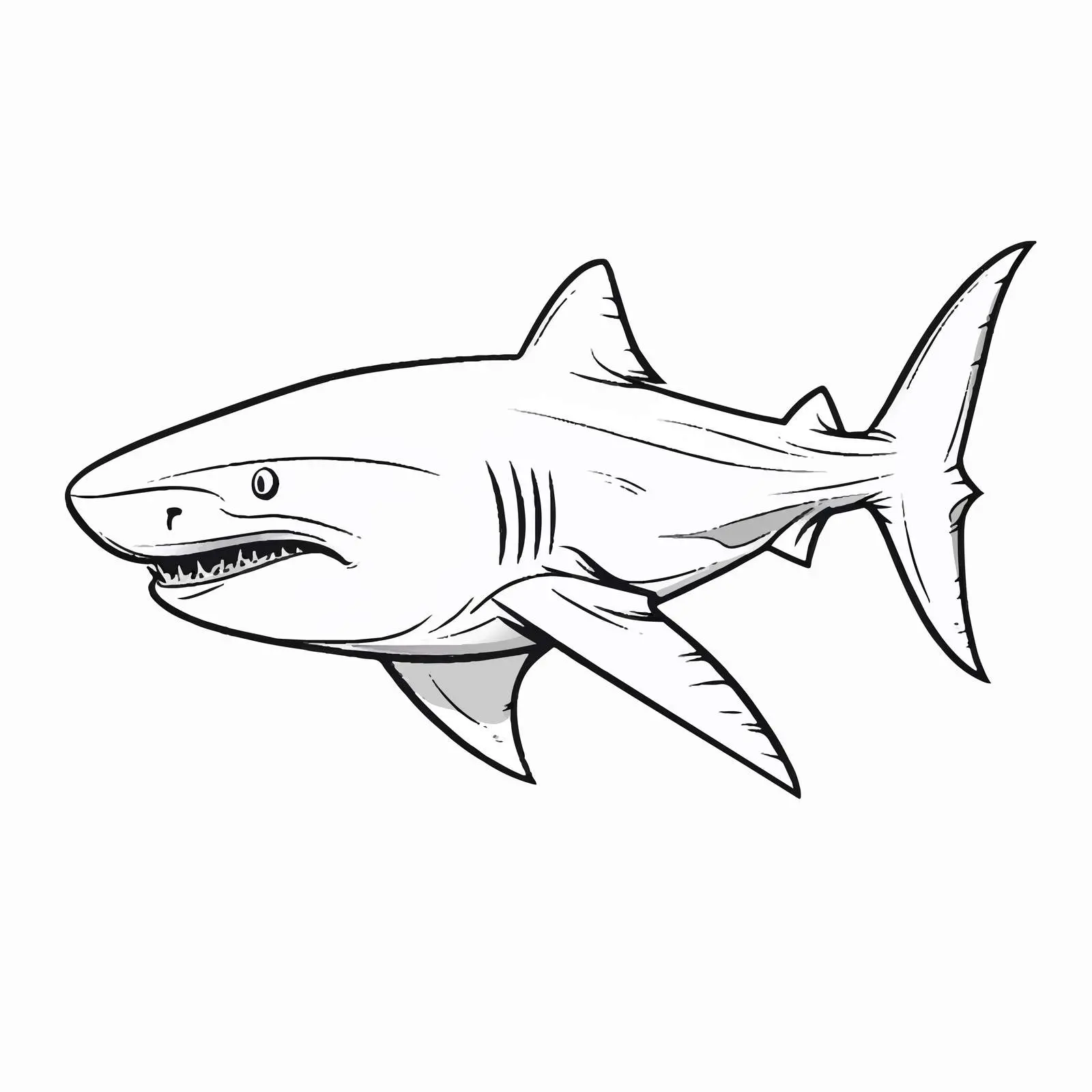 Shark Outline Vector Illustration on White Background — free download from Dotvec