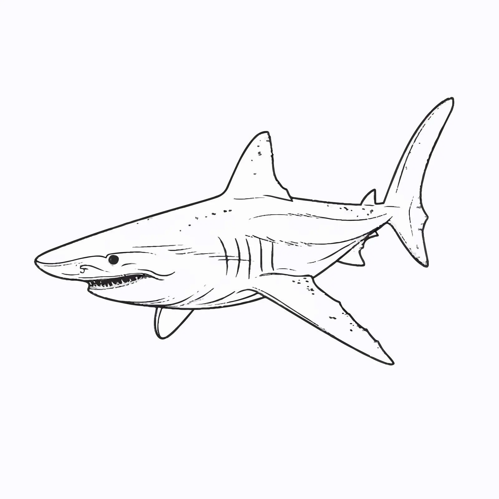 Shark Outline Vector Illustration on White Background — free download from Dotvec