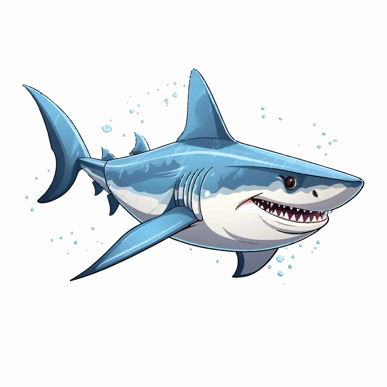 Top View Shark Vector Illustration on White Background — free download from Dotvec