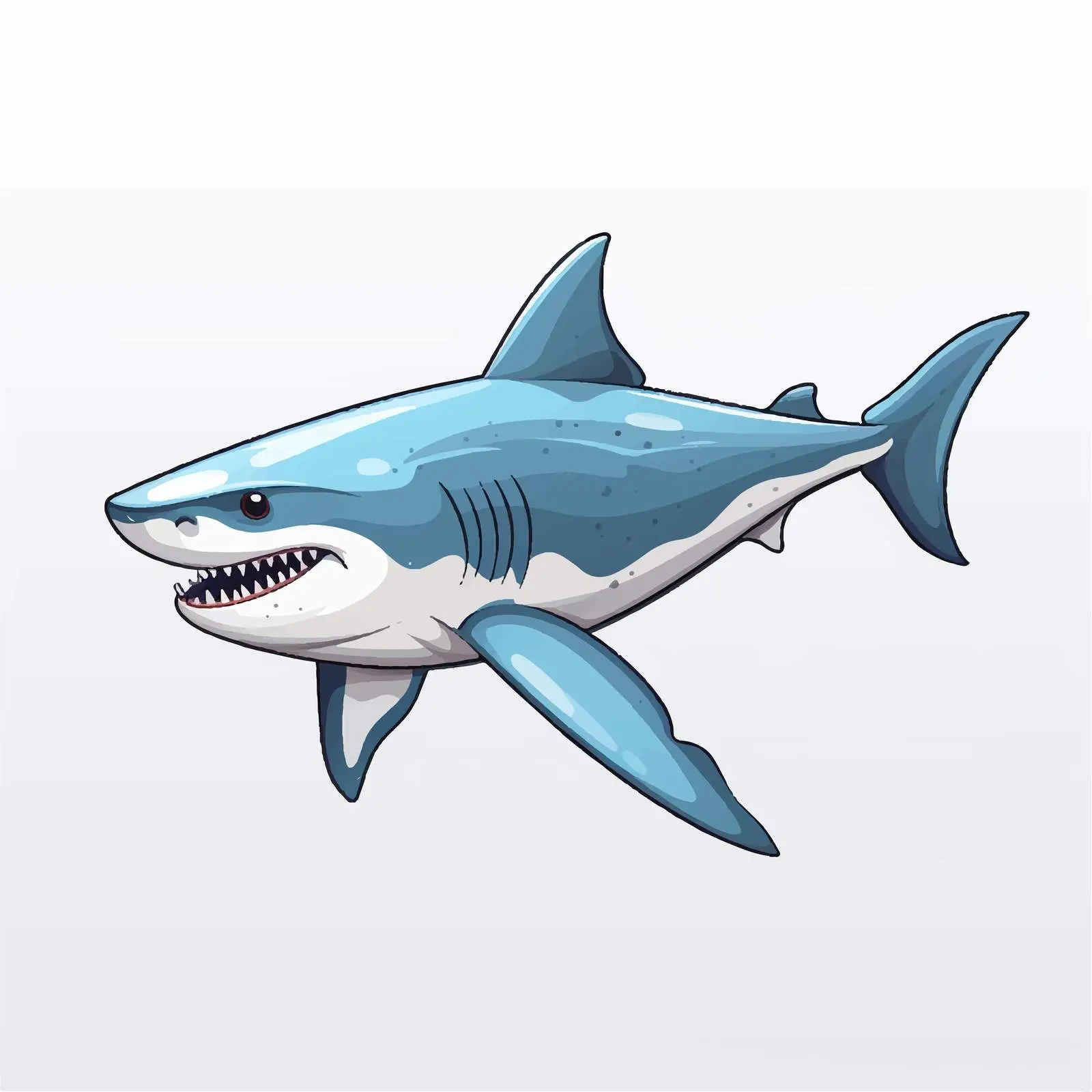 Top View Shark Vector Illustration on White Background — free download from Dotvec