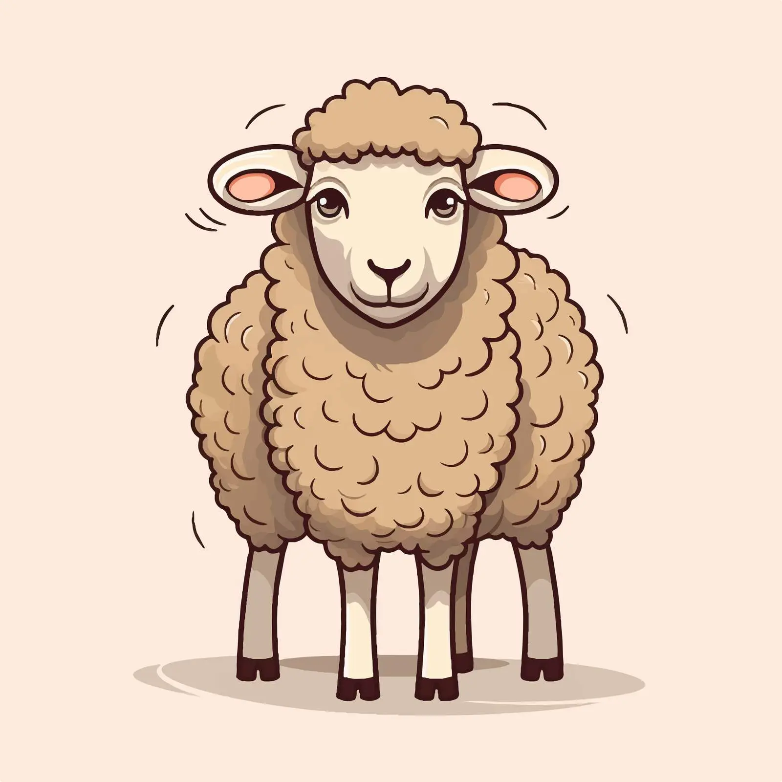 Sheep Line Vector Illustration on White Background — free download from Dotvec