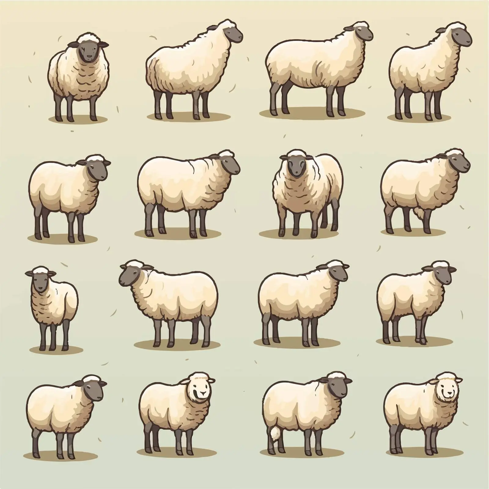 Sheep Line Vector Illustration on White Background — free download from Dotvec
