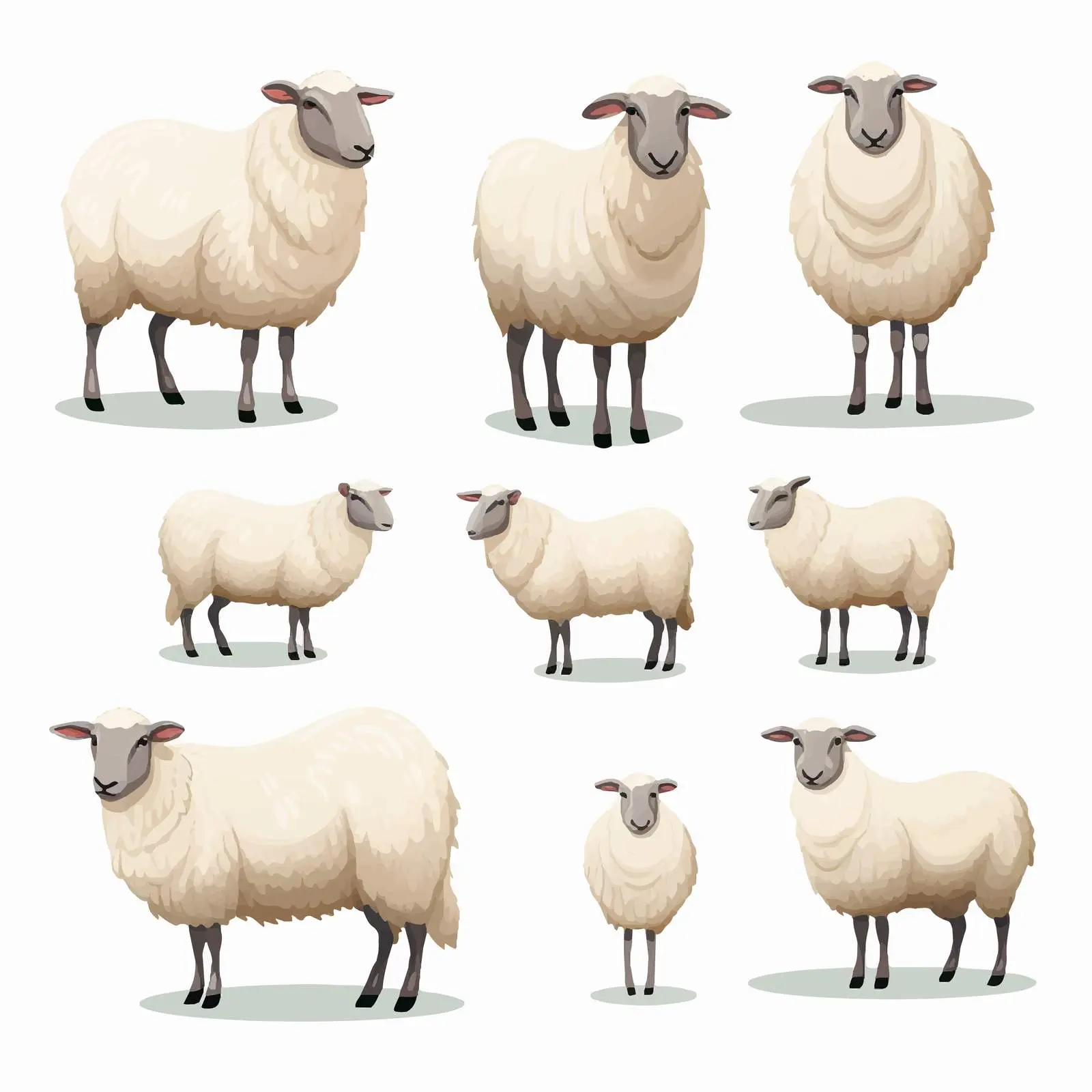 Top View Sheep Vector Illustration on White Background — free download from Dotvec