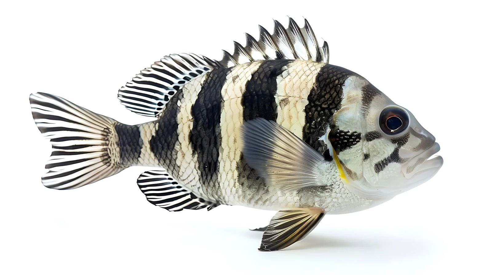 Sheepshead Fish on White Background — free download from Dotvec