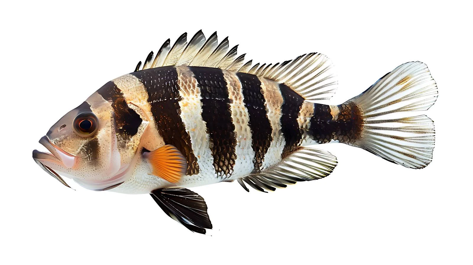 Sheepshead Fish on White Background — free download from Dotvec