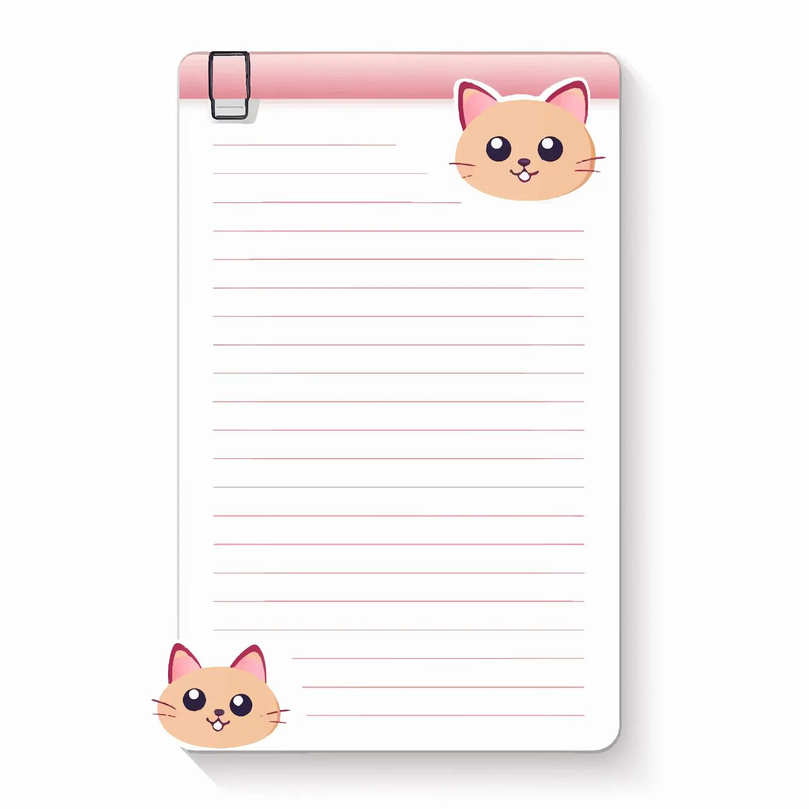 Cute Lined Paper Notebook Template — free download from Dotvec