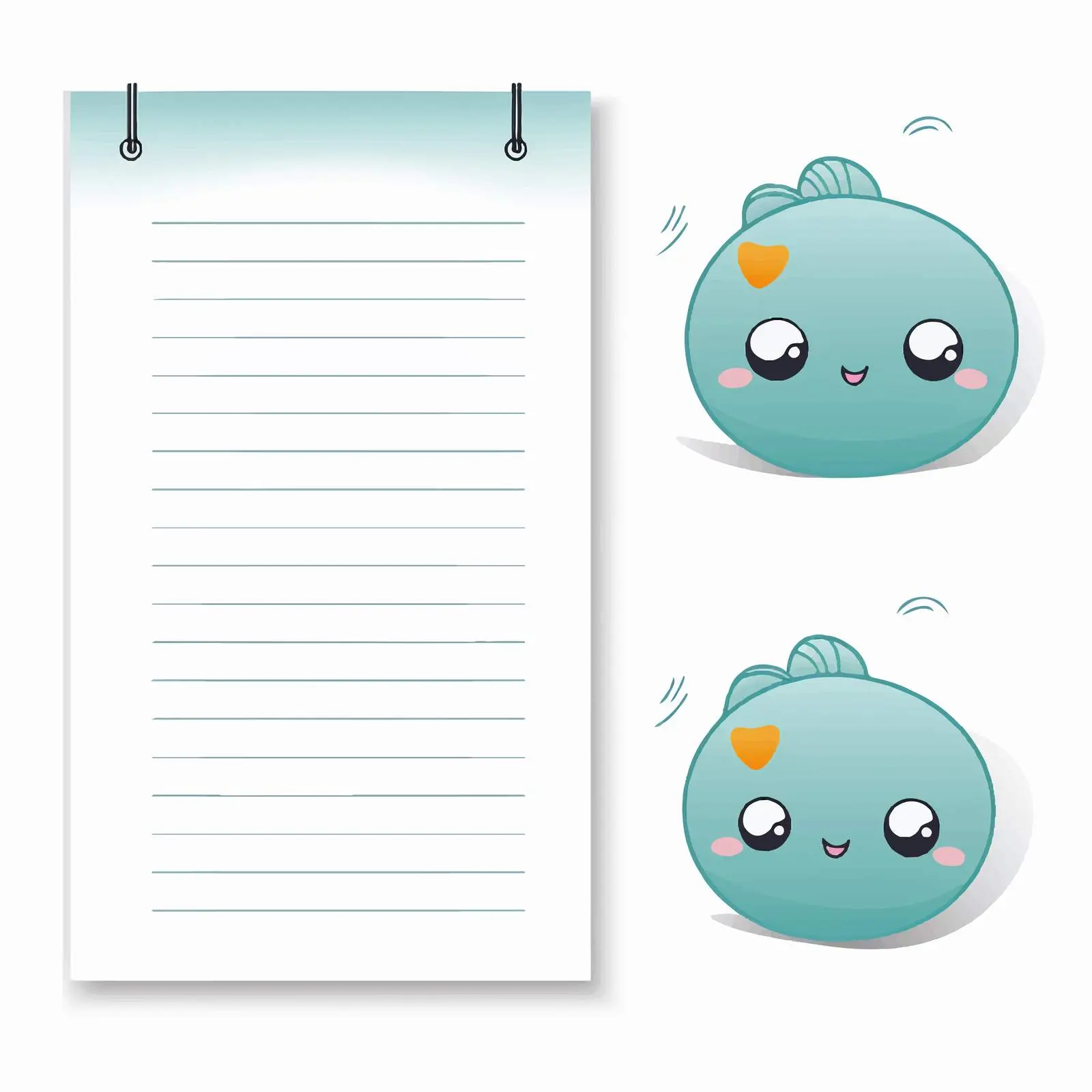 Cute Lined Paper Notebook Template Vectors — free download from Dotvec