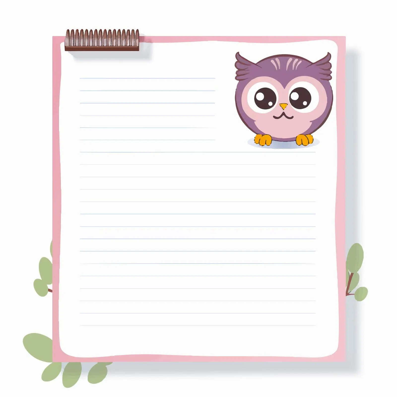 Cute Lined Paper Template for Notebooks — free download from Dotvec