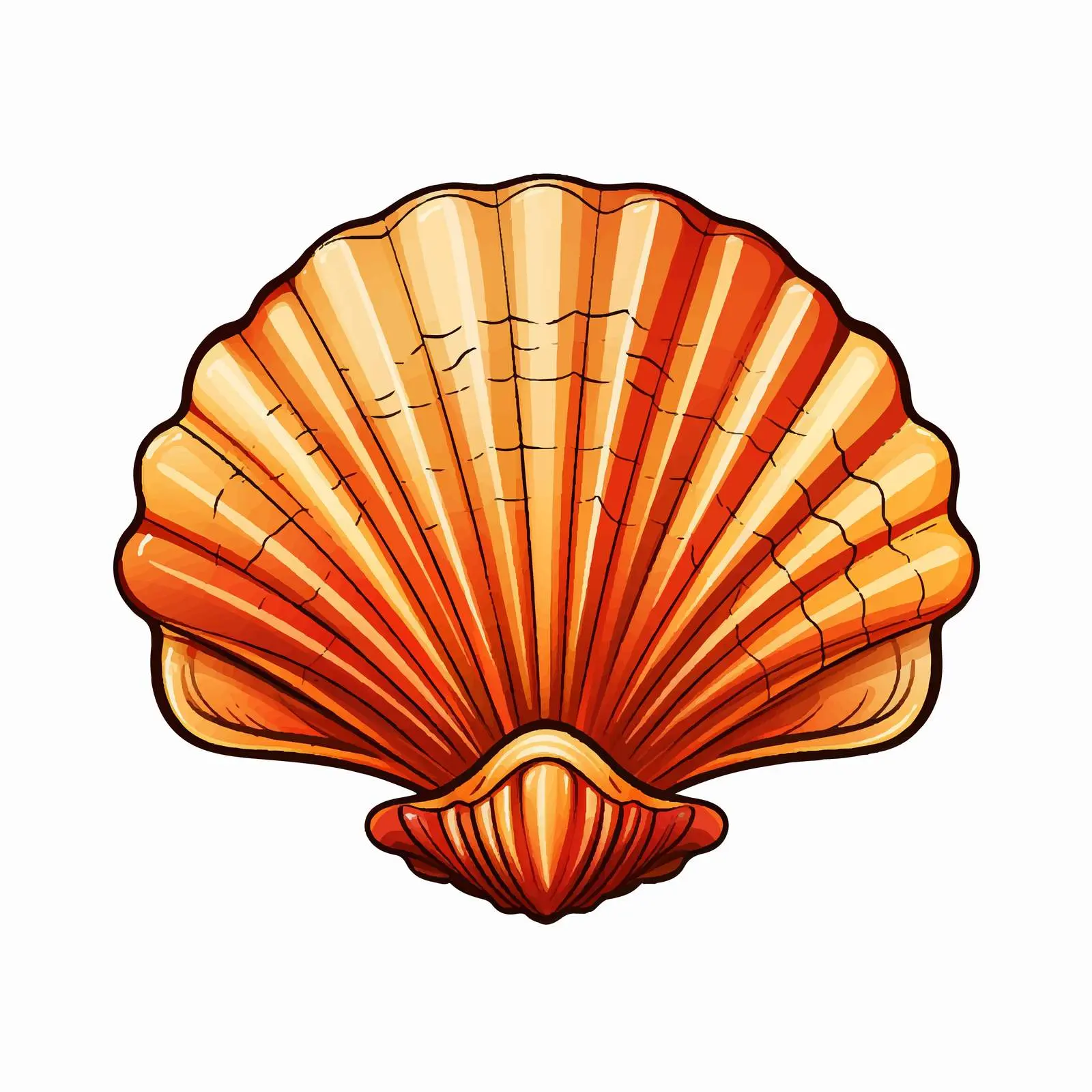 Cartoon Shell Line Vector Illustration — free download from Dotvec