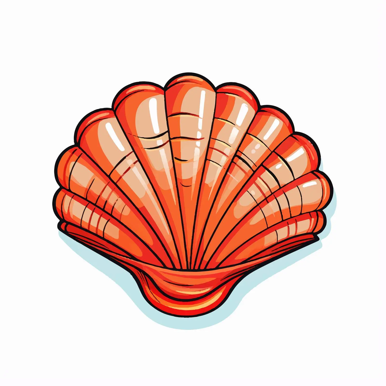 Cartoon Shell Line Vector Illustration — free download from Dotvec