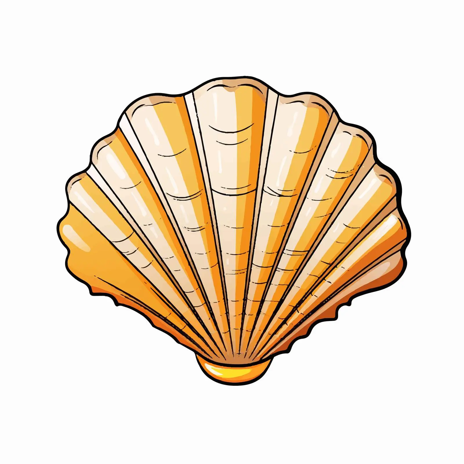 Cartoon Shell Line Vector Illustration — free download from Dotvec