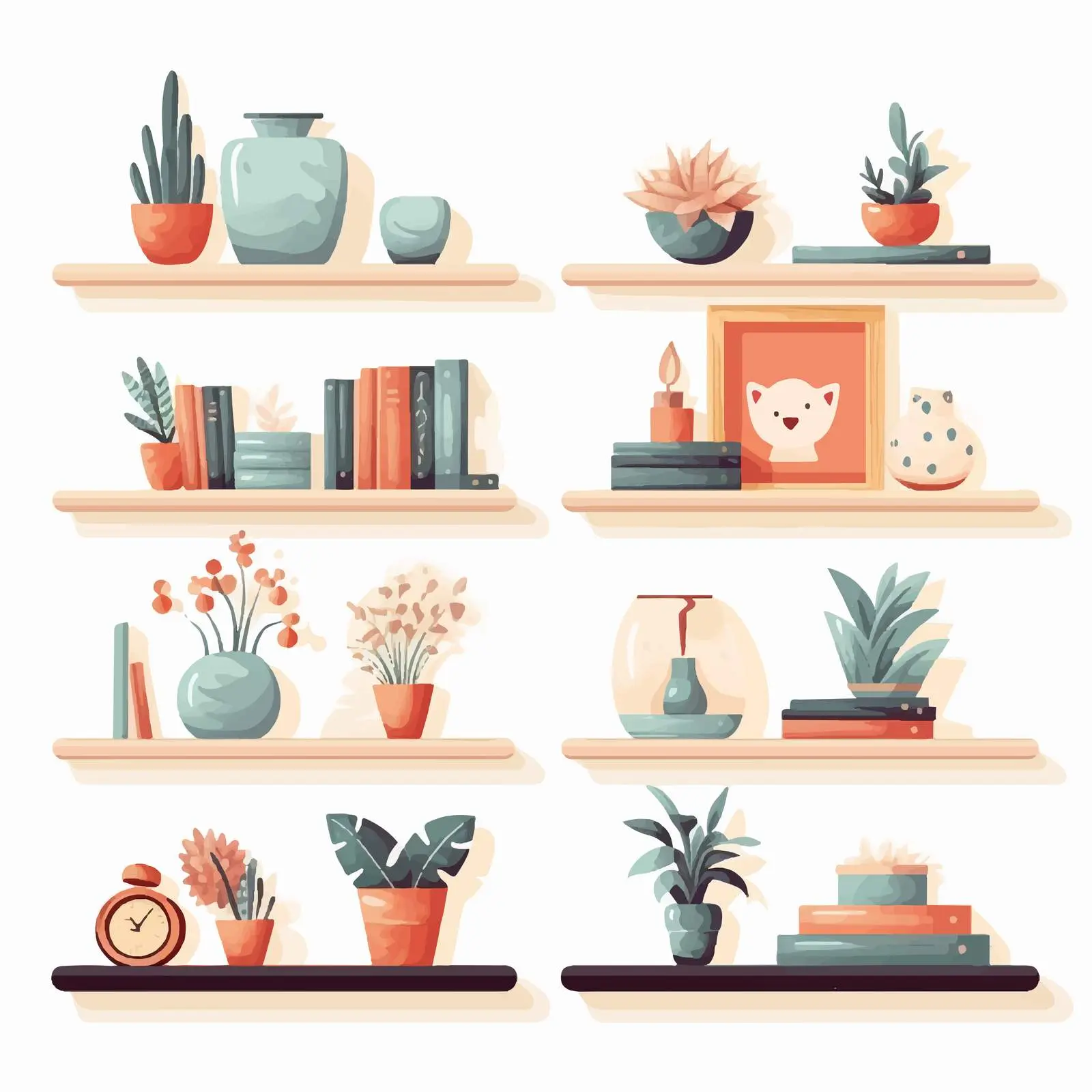 Cozy Interior Shelves with Decor and Framed Pictures – free framed image from Dotvec