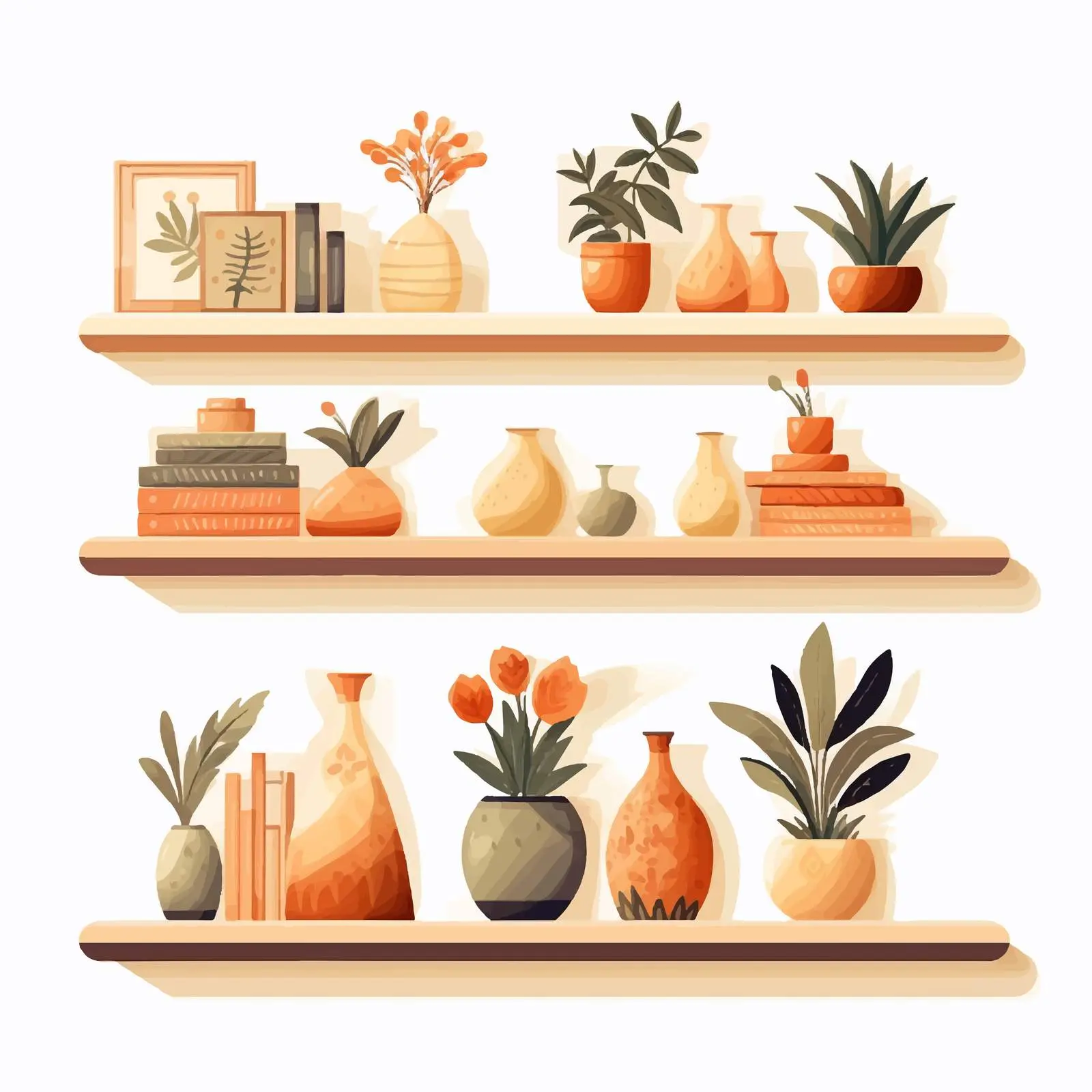 Cozy Shelves with Interior Decorations — free download from Dotvec