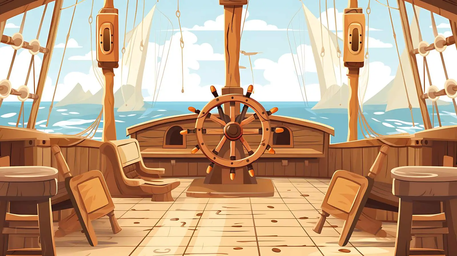 Pirate Ship Deck Overview — free download from Dotvec
