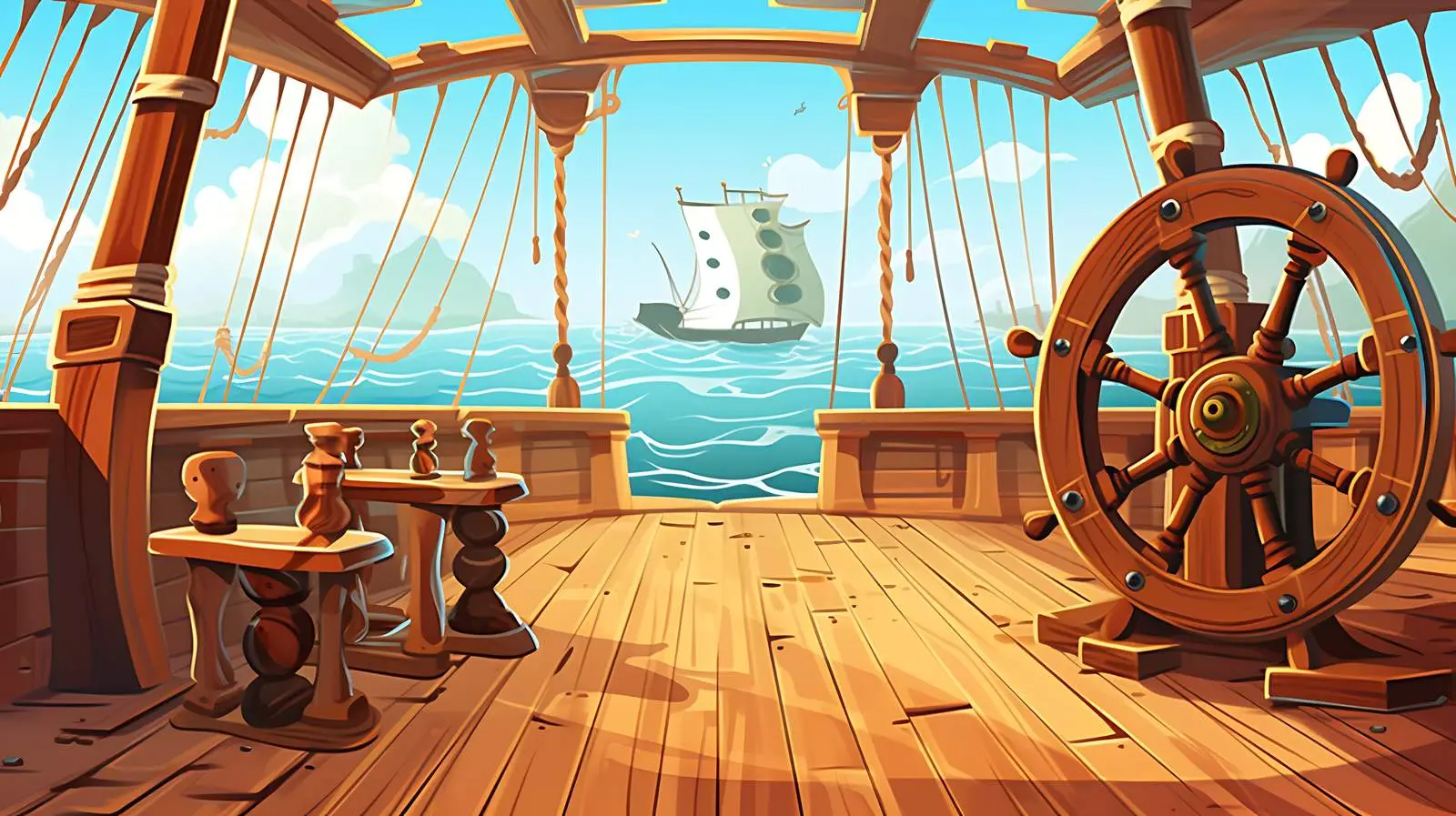 Pirate Ship Deck Overview — free download from Dotvec