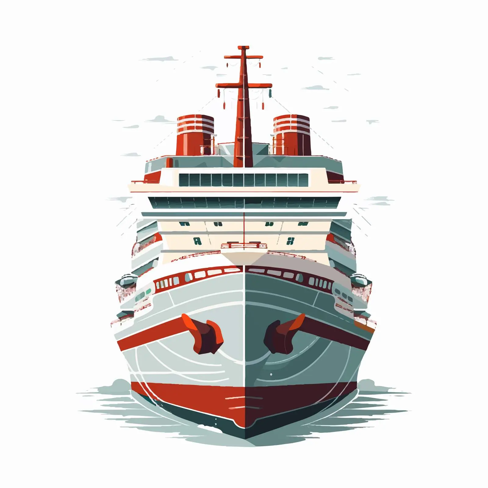 Ship Line Vector Illustration on White Background — free download from Dotvec