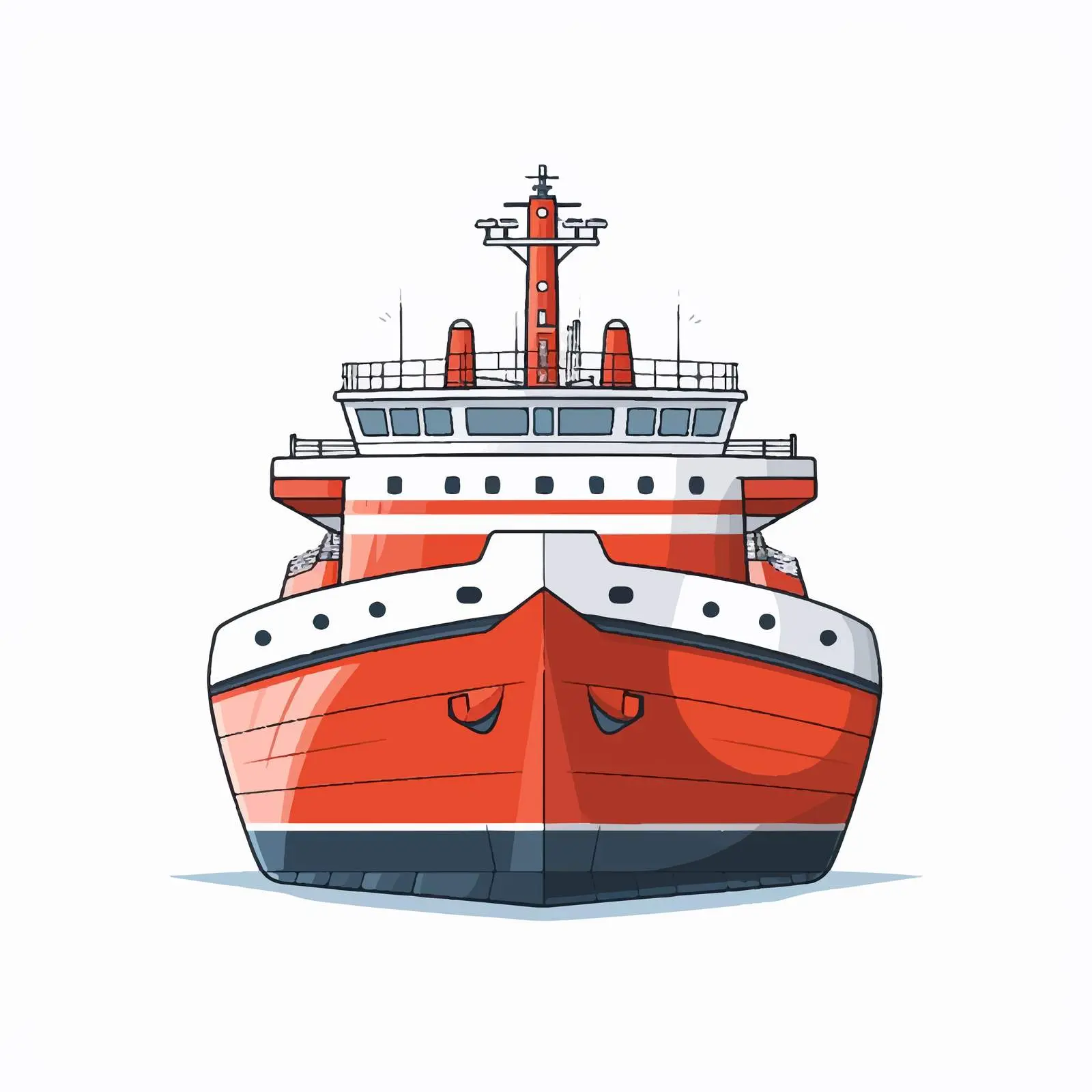 Ship Line Vector Illustration on White Background — free download from Dotvec