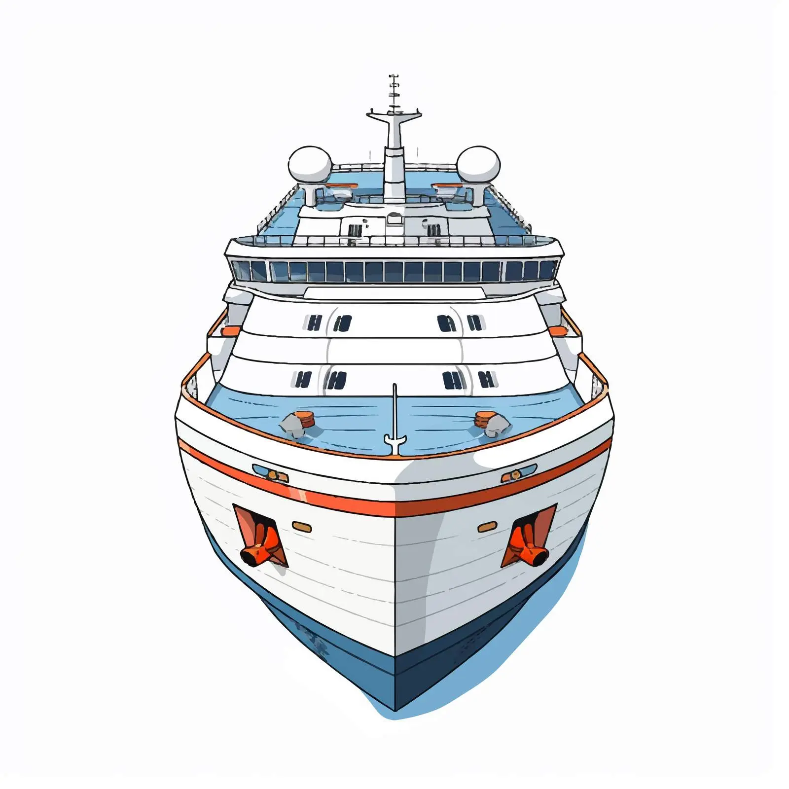 Isolated Ship Line Vector Illustration on White Background — free download from Dotvec