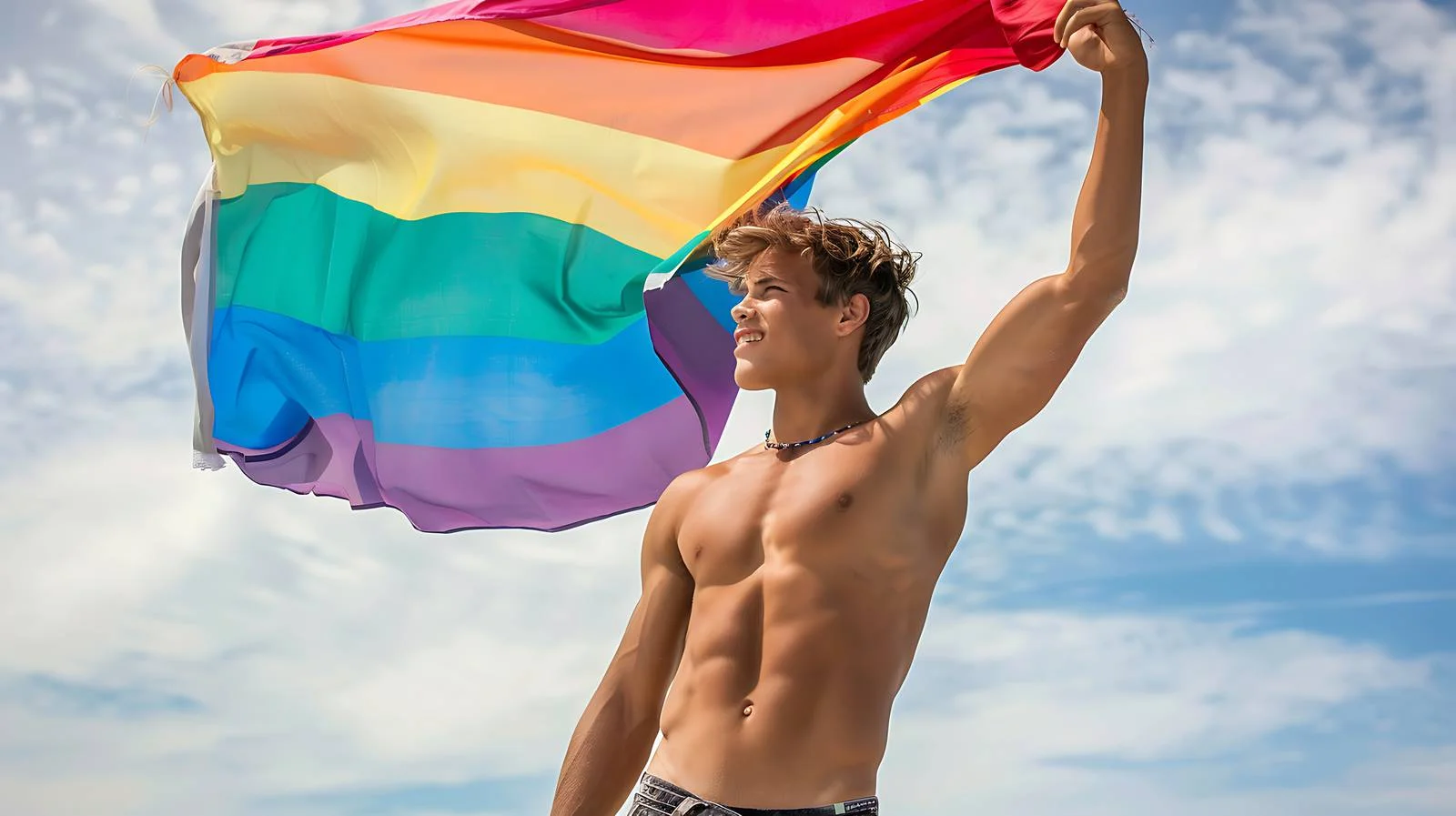 Pride Flag Embrace — free download from Dotvec