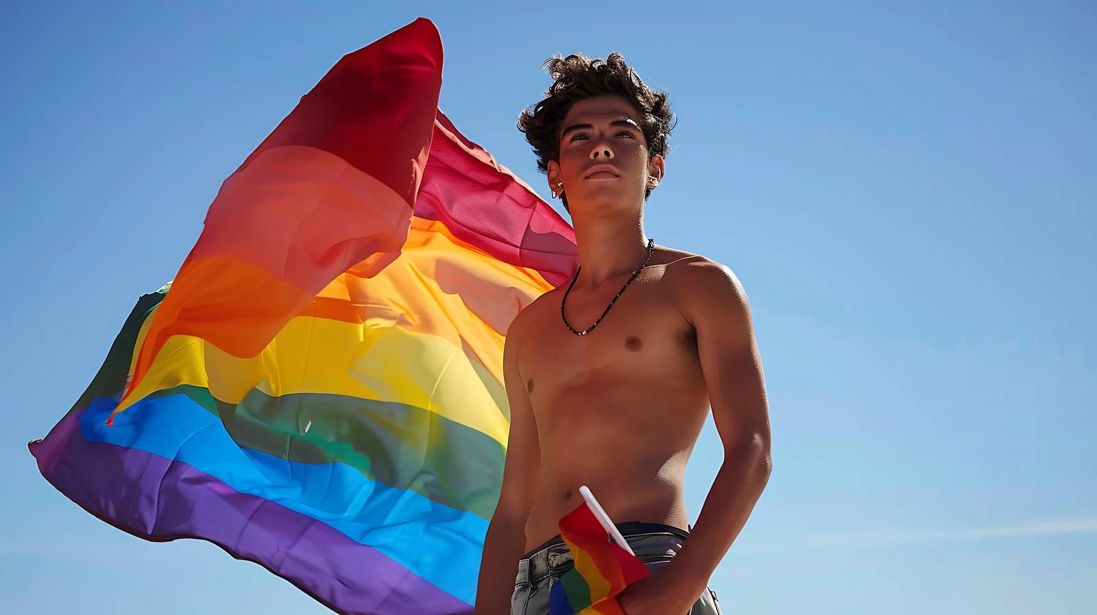 Pride Advocate Holding Rainbow Flag Image — free download from Dotvec